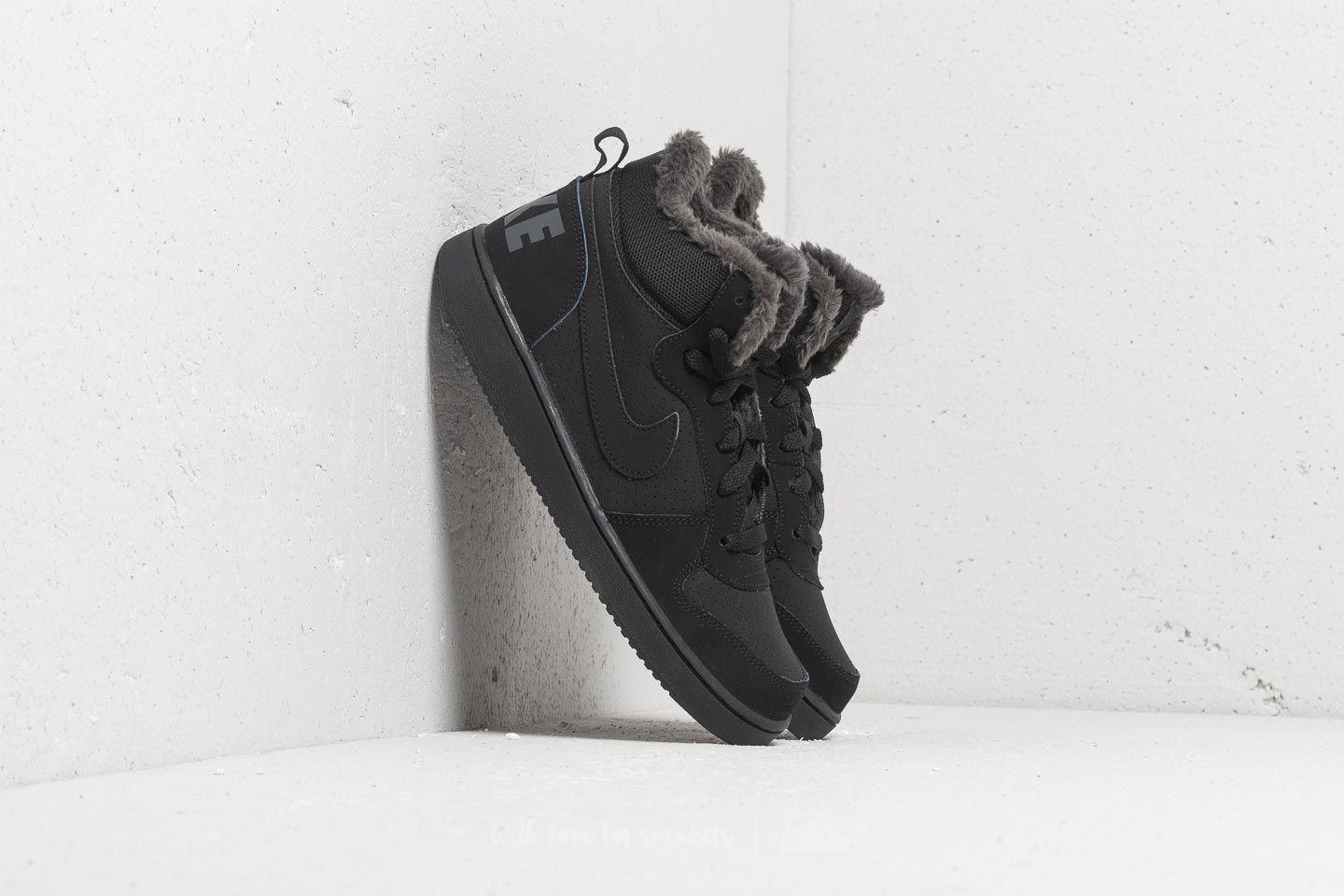 Nike Leather Court Borough Mid Winter (gs) Black/ Black-anthracite | Lyst