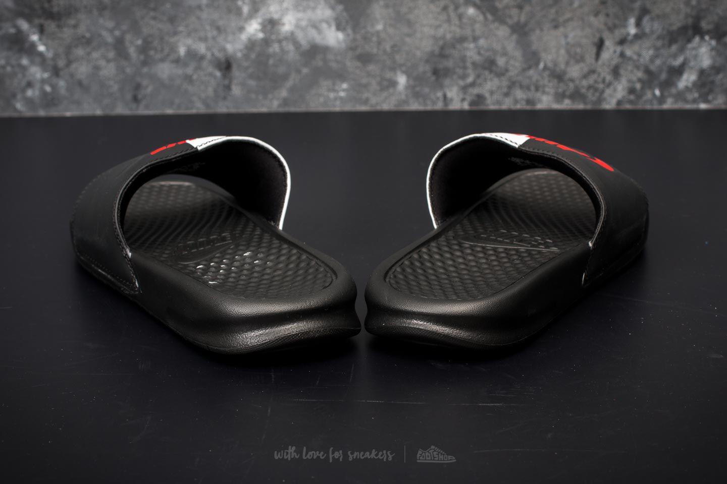 nike sandals red and black