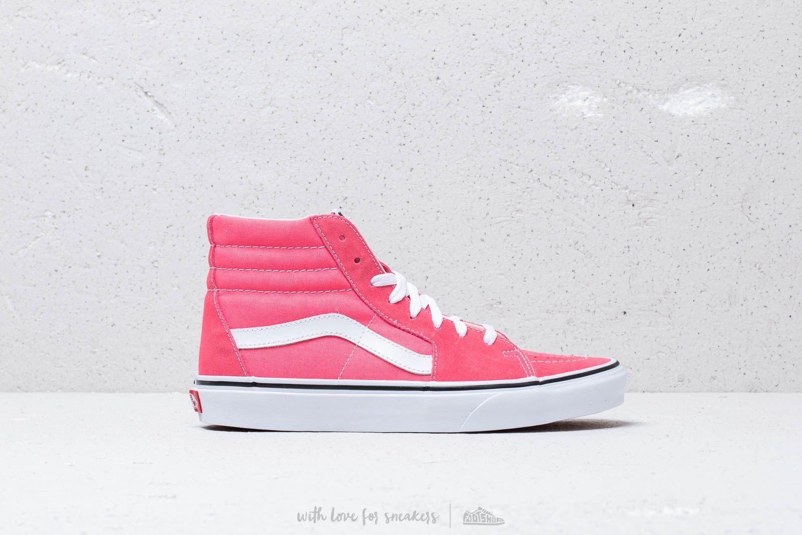pink and white high top vans