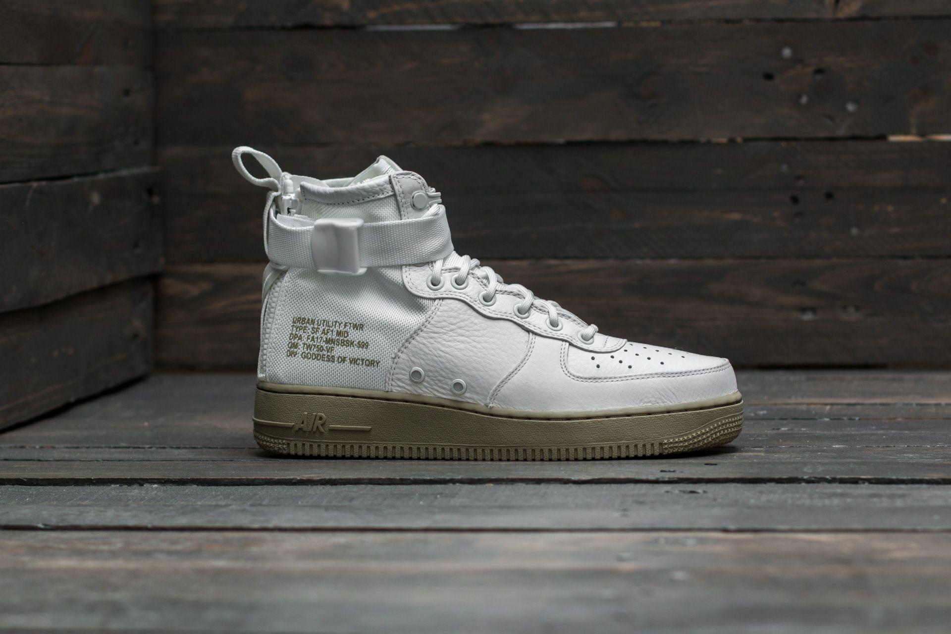 Nike Leather Sf Air Force 1 Mid Ivory 