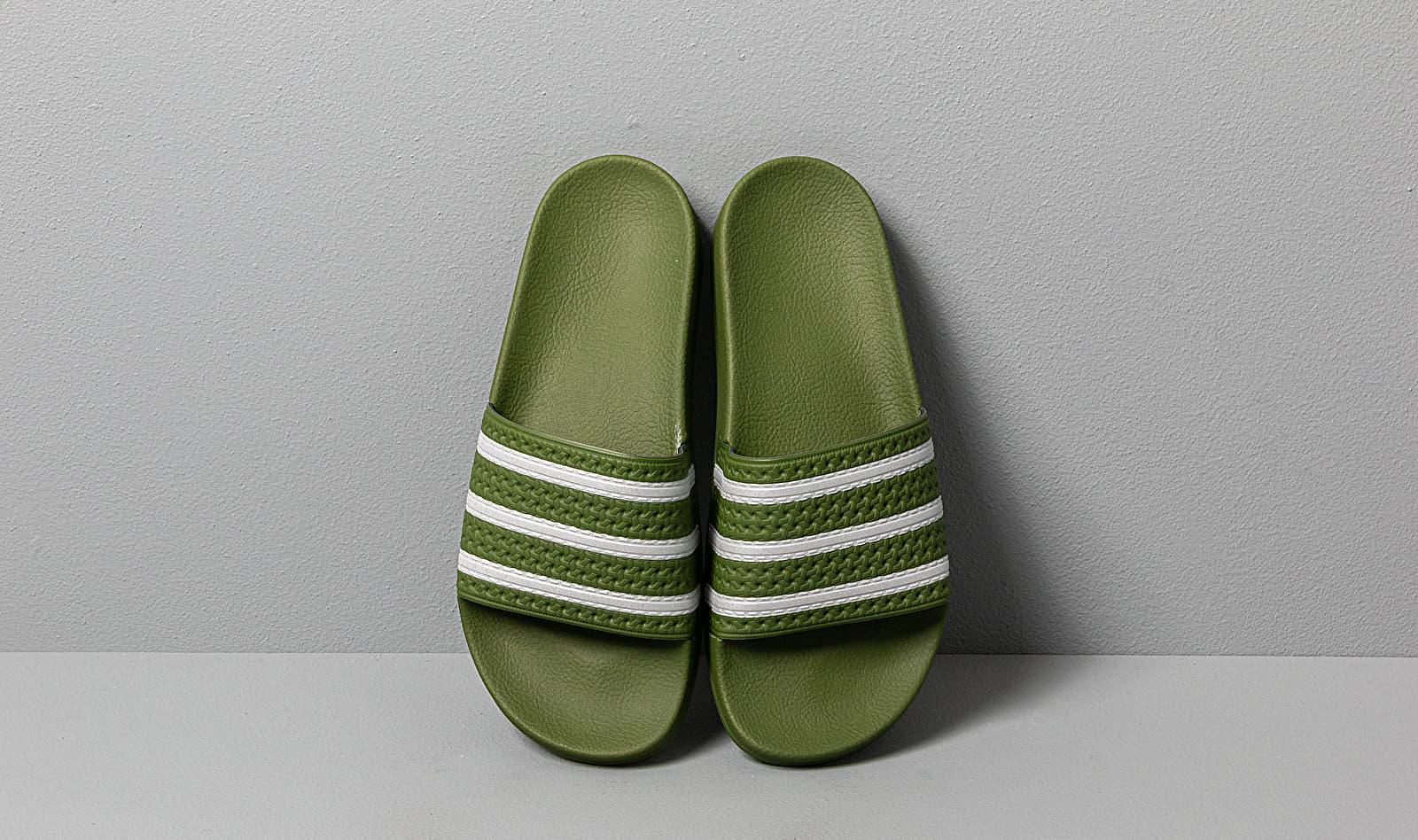 adidas Originals Adidas Adilette Tech Olive/ Ftw White/ Tech Olive in Green  for Men | Lyst
