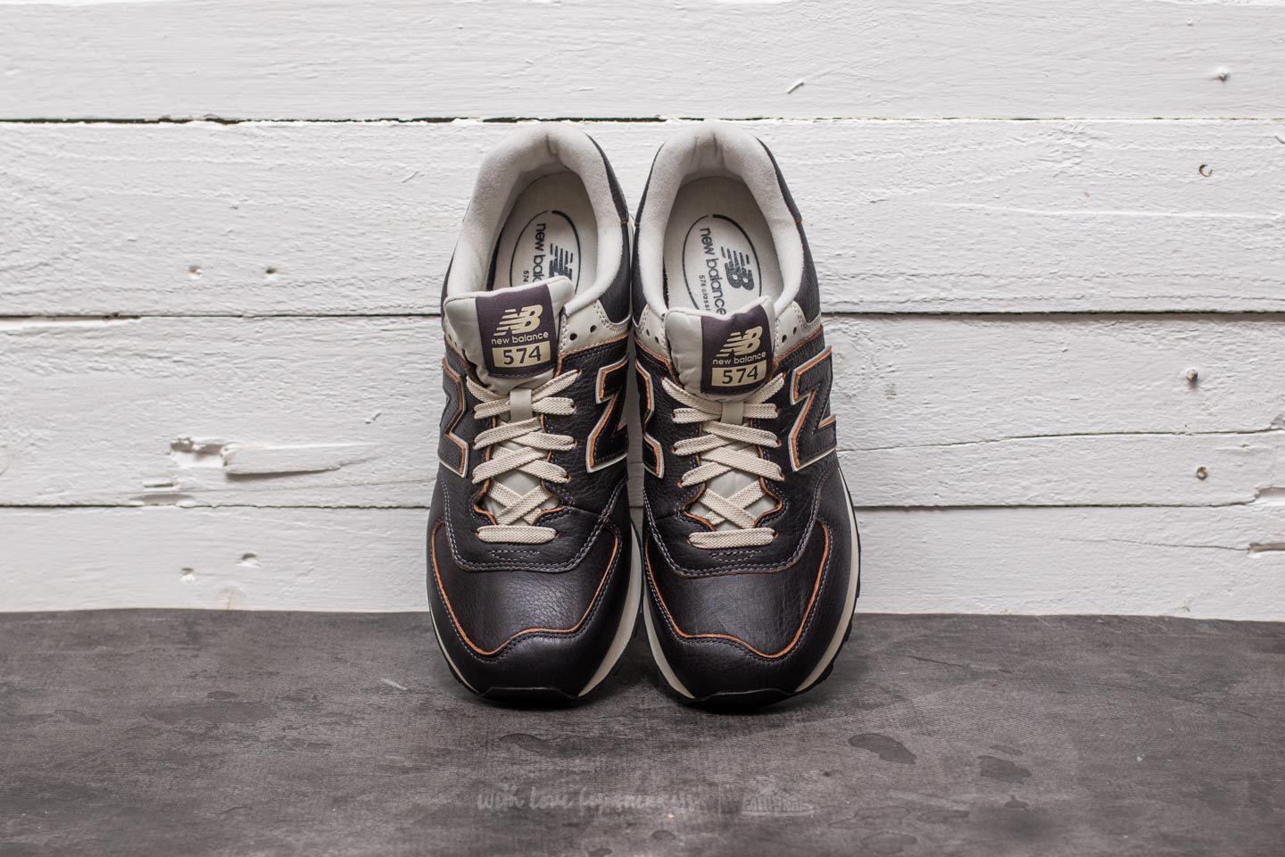 New Balance Leather 574 Dark Brown for Men | Lyst