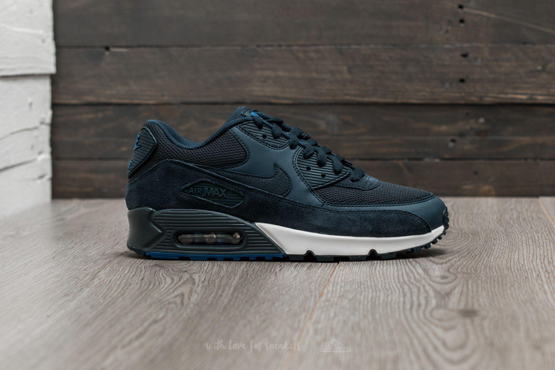 Nike Leather Air Max 90 Essential Armory Navy/ Armory Navy in Blue for Men - Lyst