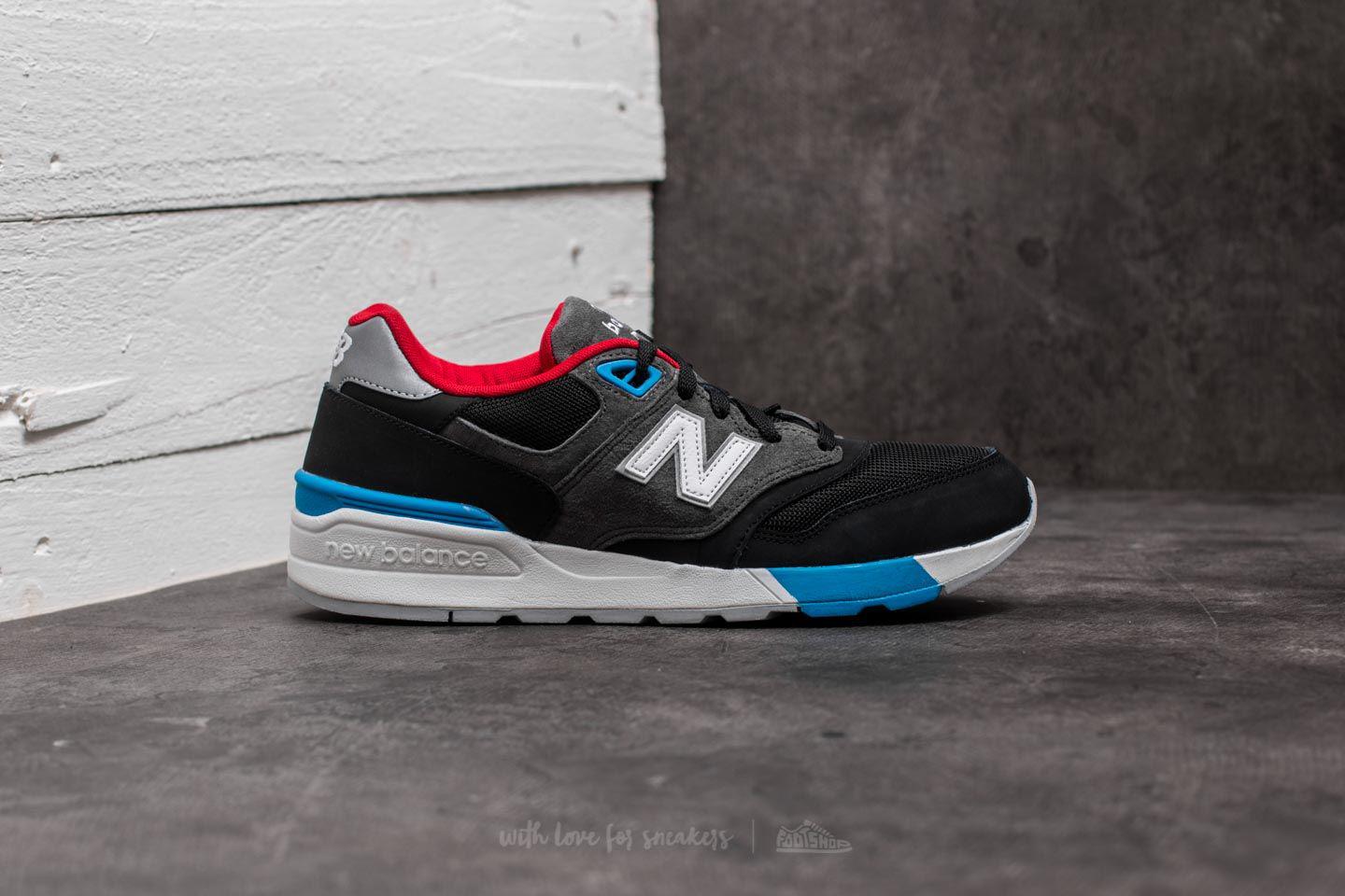 New Balance Leather 597 Black/ Grey/ Red-white-blue for Men - Lyst
