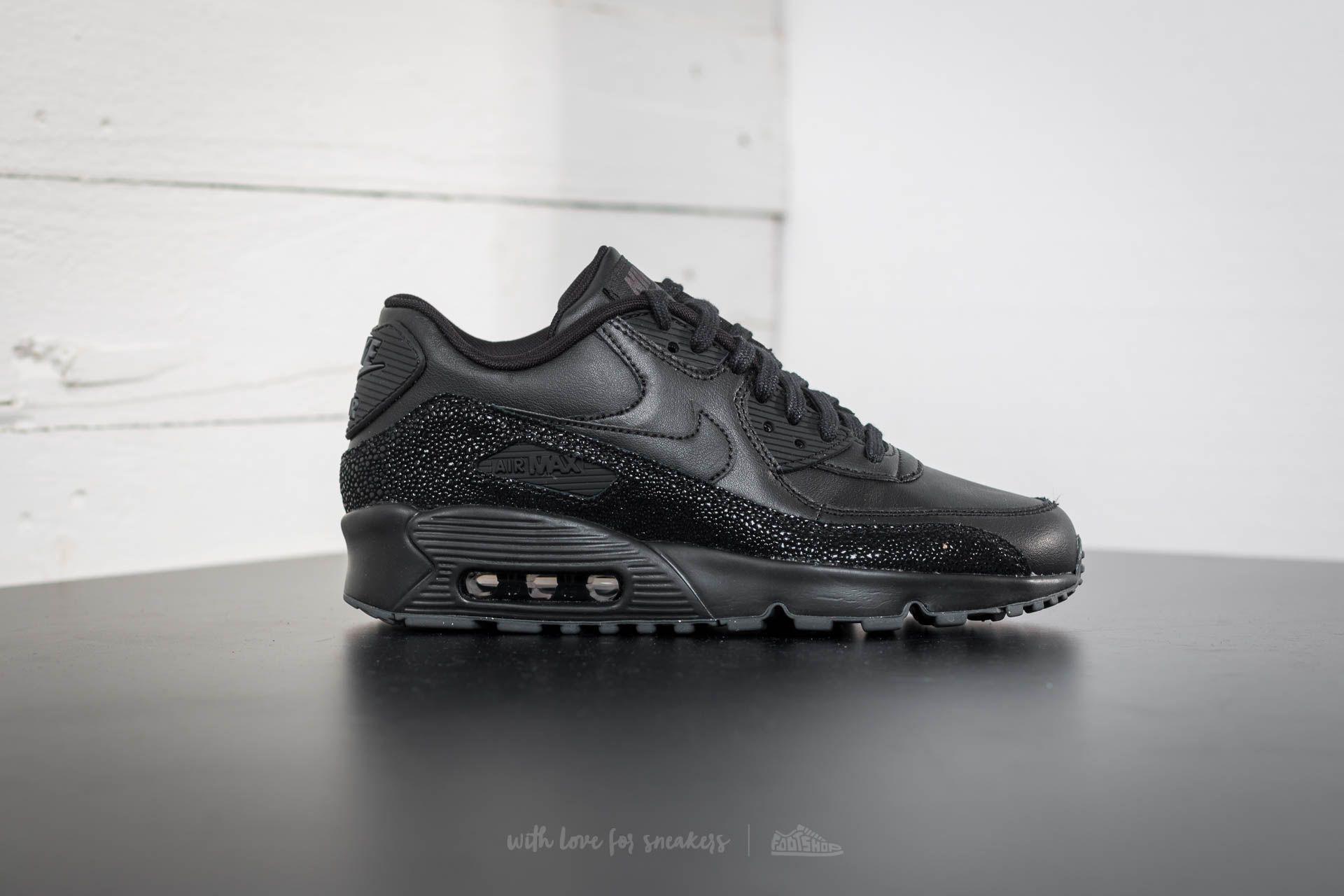 Nike Air Max 90 Se Leather (gs) Black/ Black-dark Grey - Lyst