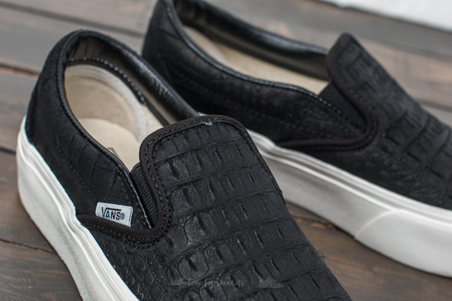 vans leather platform slip ons