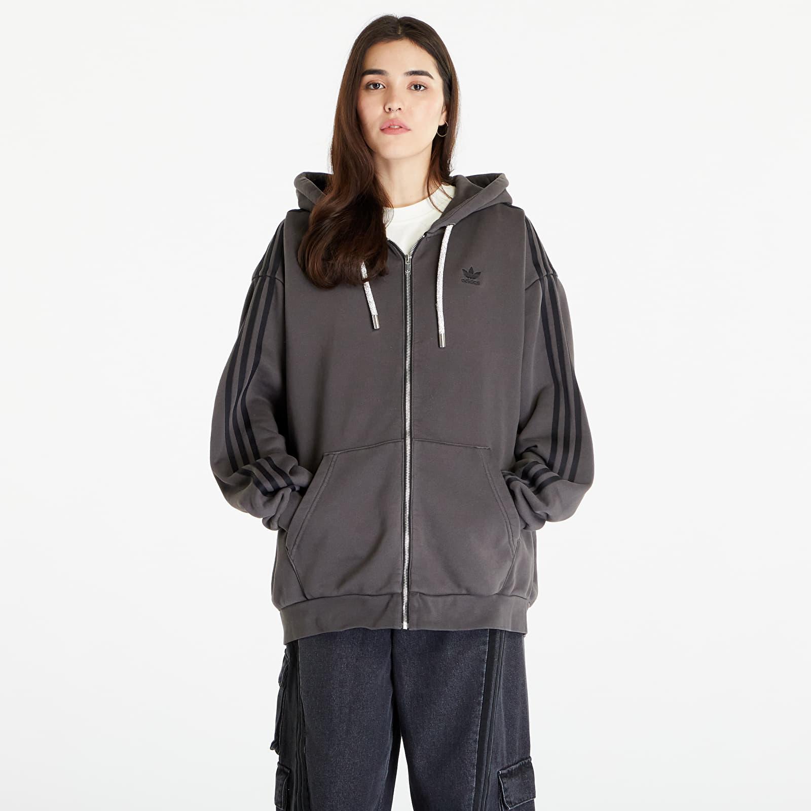 adidas Originals Sweatshirt Adilenium Oversized Full Zip Hoodie in Gray Lyst