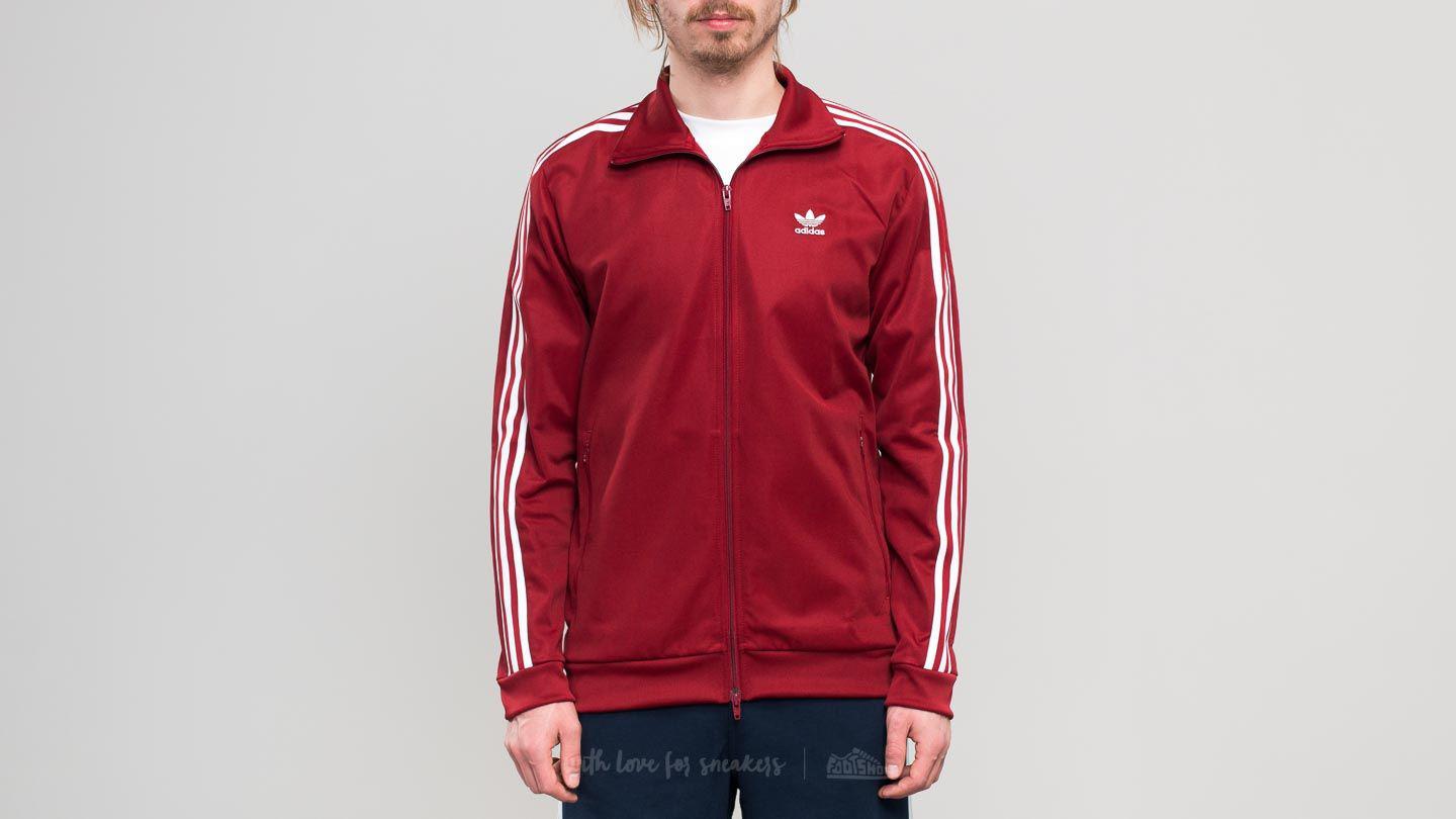 adidas beckenbauer track top red