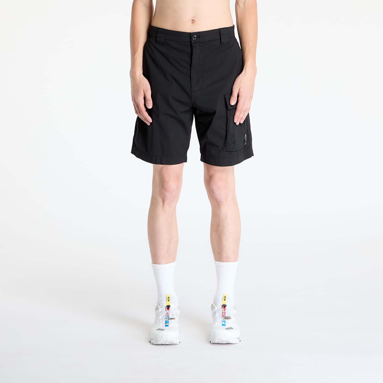 C.P. Company Shorts 50 Fili Stretch Cargo Shorts in Black