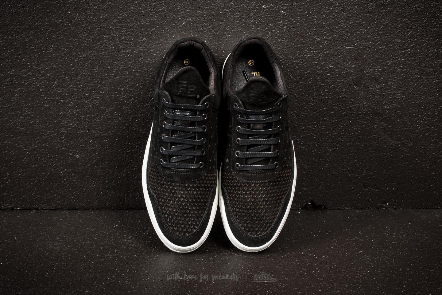 low top suede perforated black