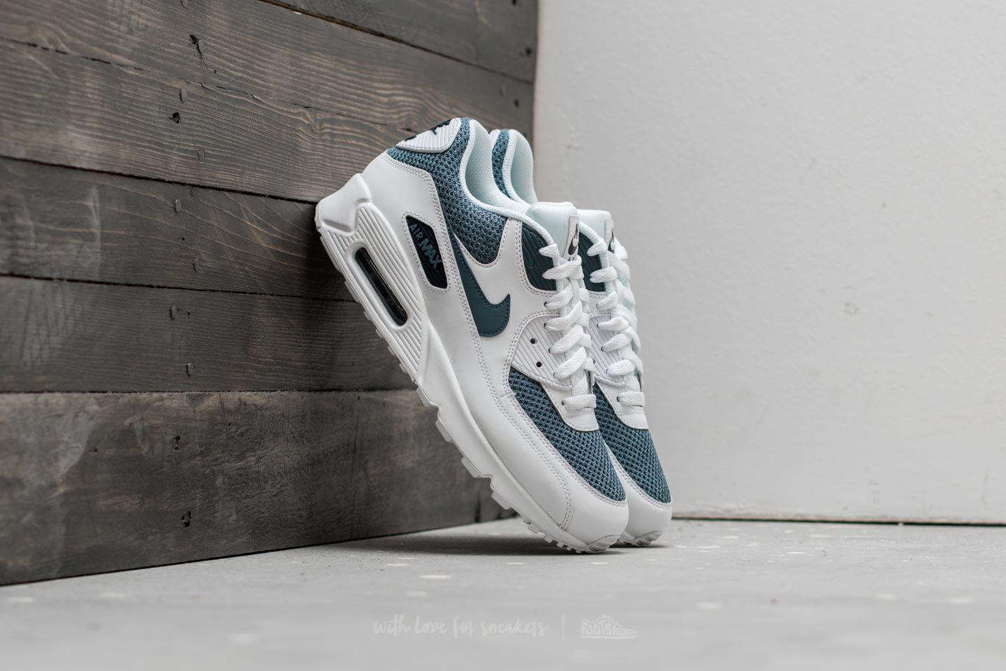 Nike Leather Air Max 90 Essential White/ Armory Blue-armory Blue for Men |  Lyst