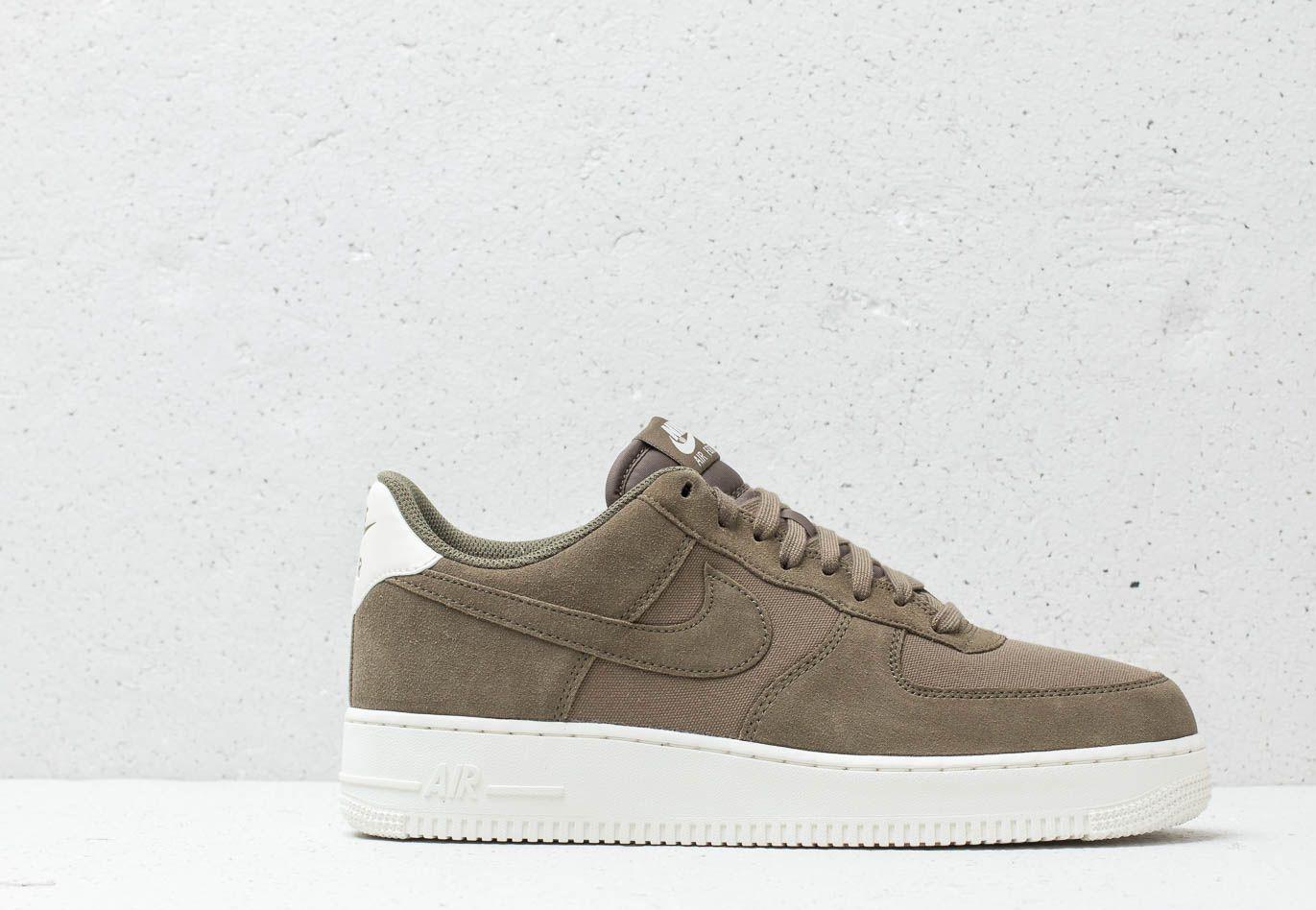 Nike Air Force 1 Low Reflective Olive Green Suede Shoes 