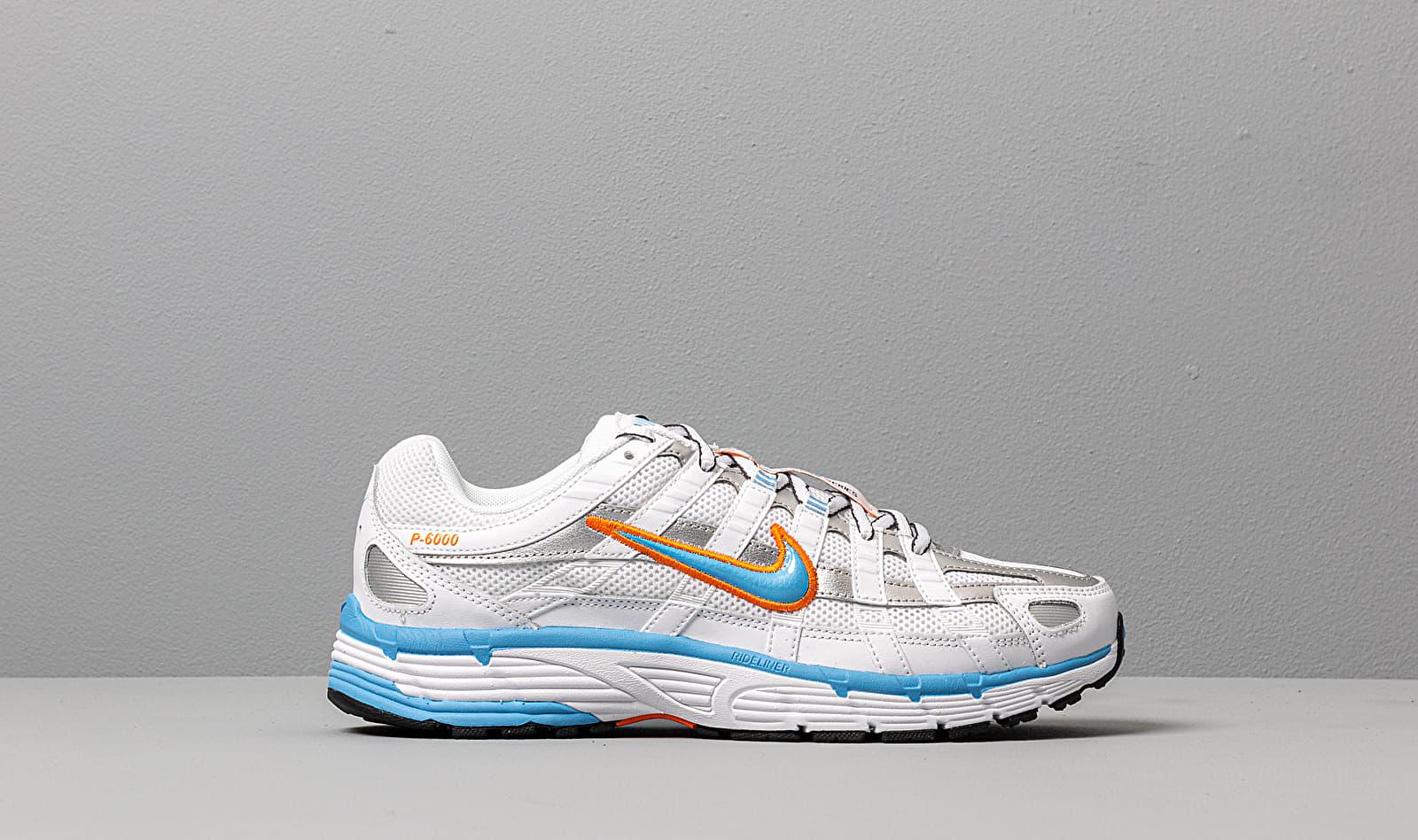 Nike Rubber White And Metallic Blue P-6000 Trainers | Lyst