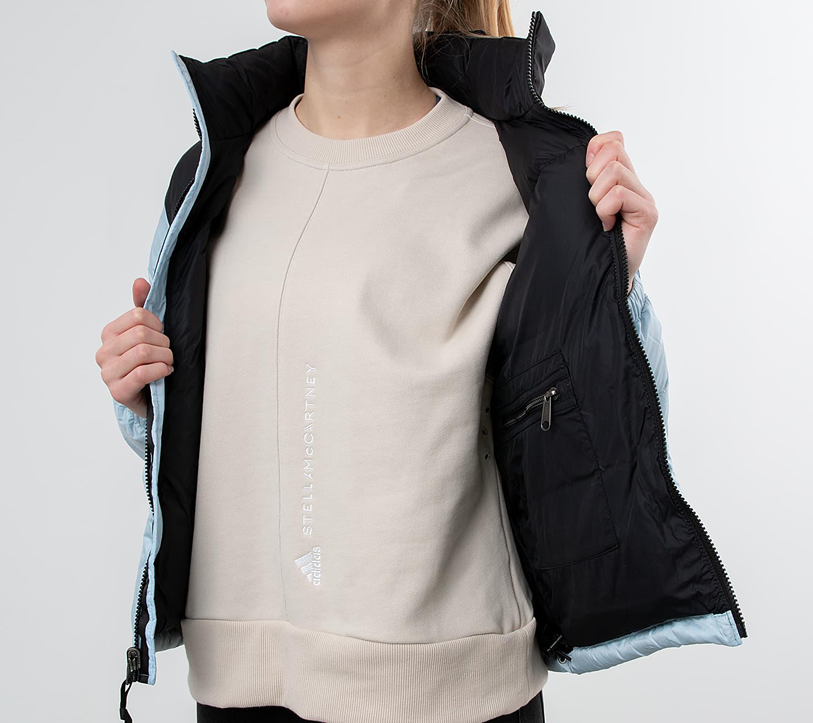 angel blue north face puffer