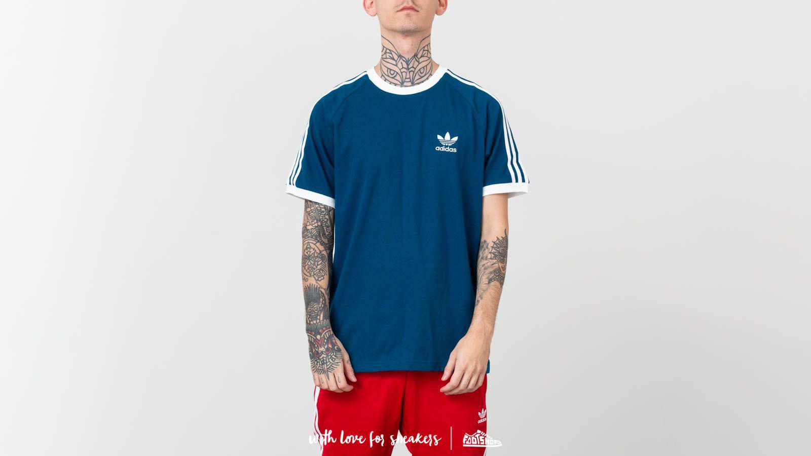 adidas 3 stripes tee blue