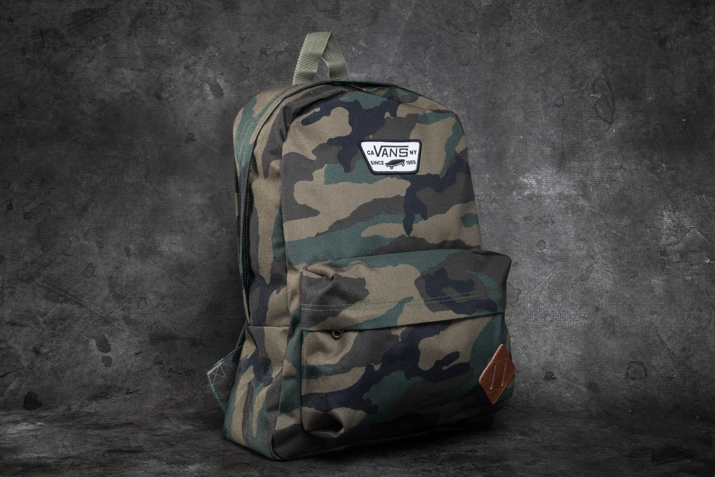 vans old skool camo backpack