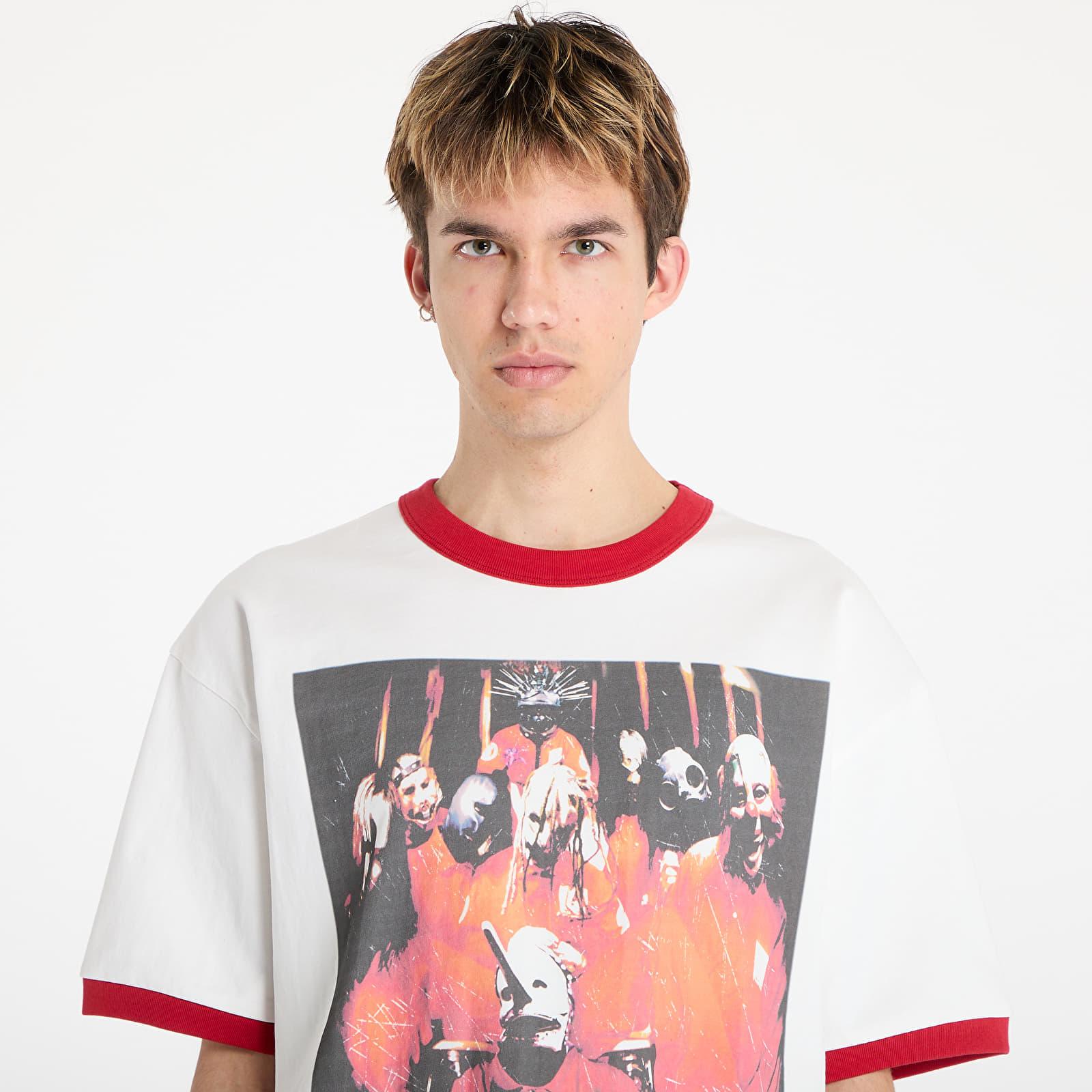 Pleasures T-Shirt X Slipknot Self Titled Ringer Shirt in Red
