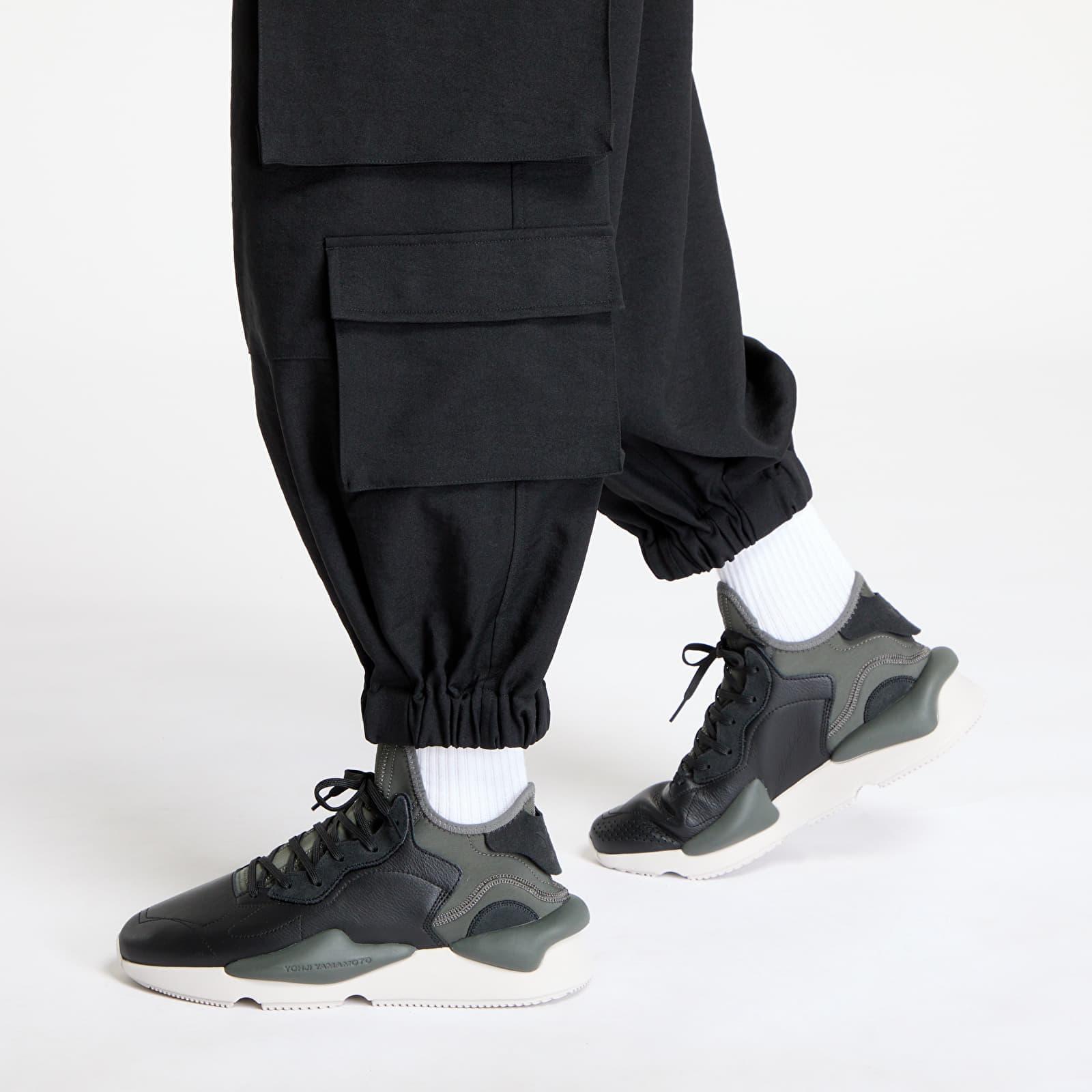 Y-3 Yohji Yamamoto WOOL FLANNEL WIDE CARGO PANTS (BLACK)の