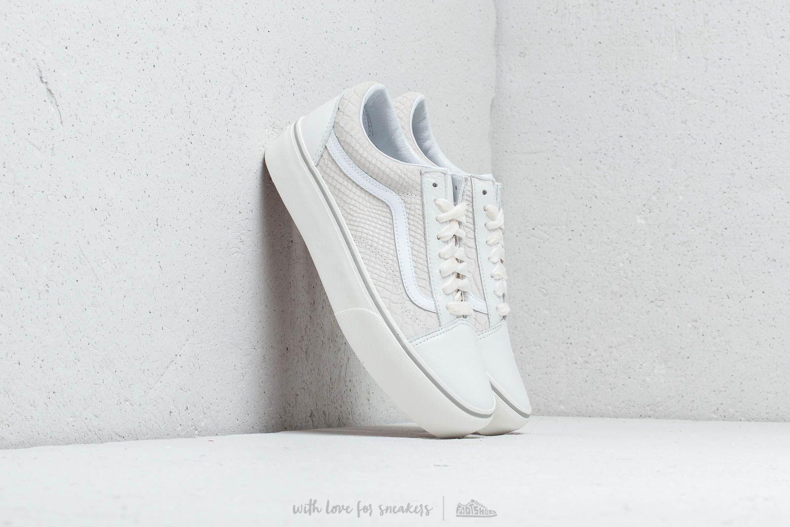 vans old skool white leather platform