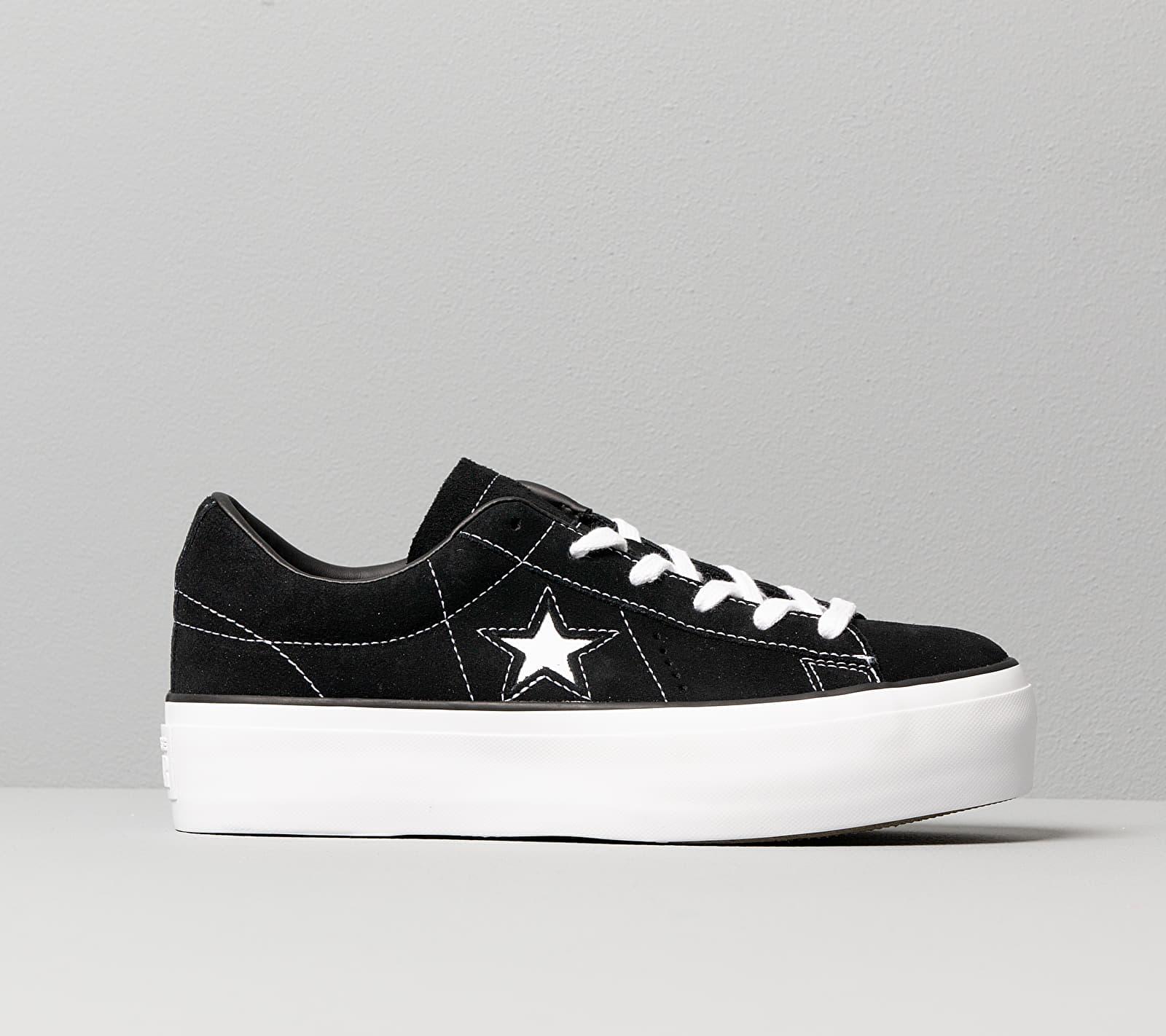 converse one star platform ox black trainers