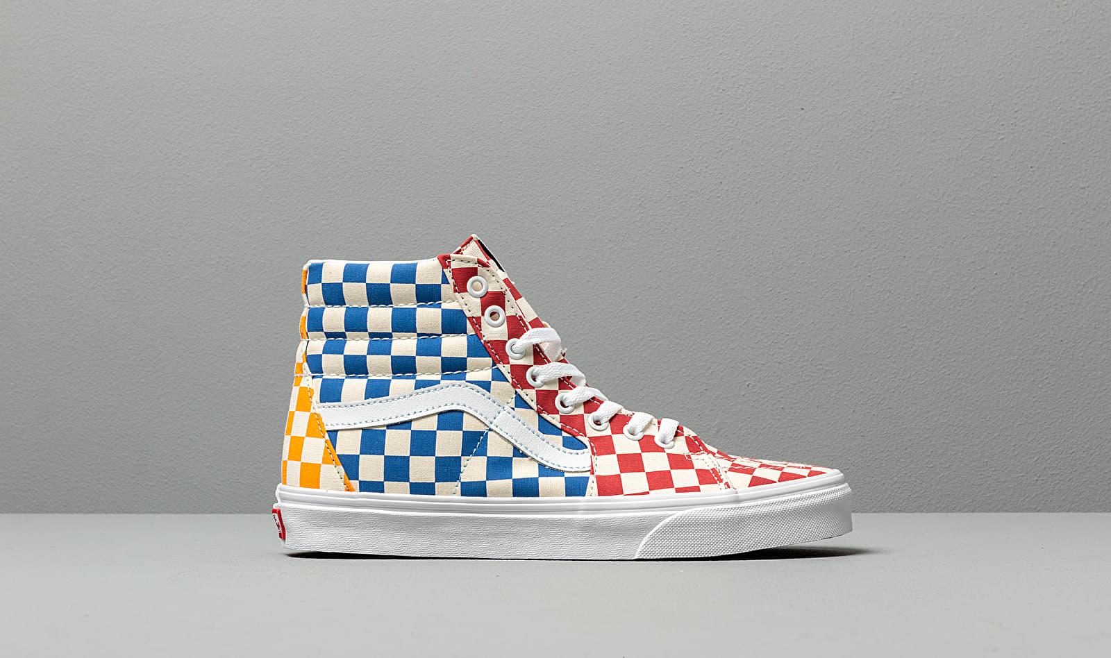 checkered turquoise vans