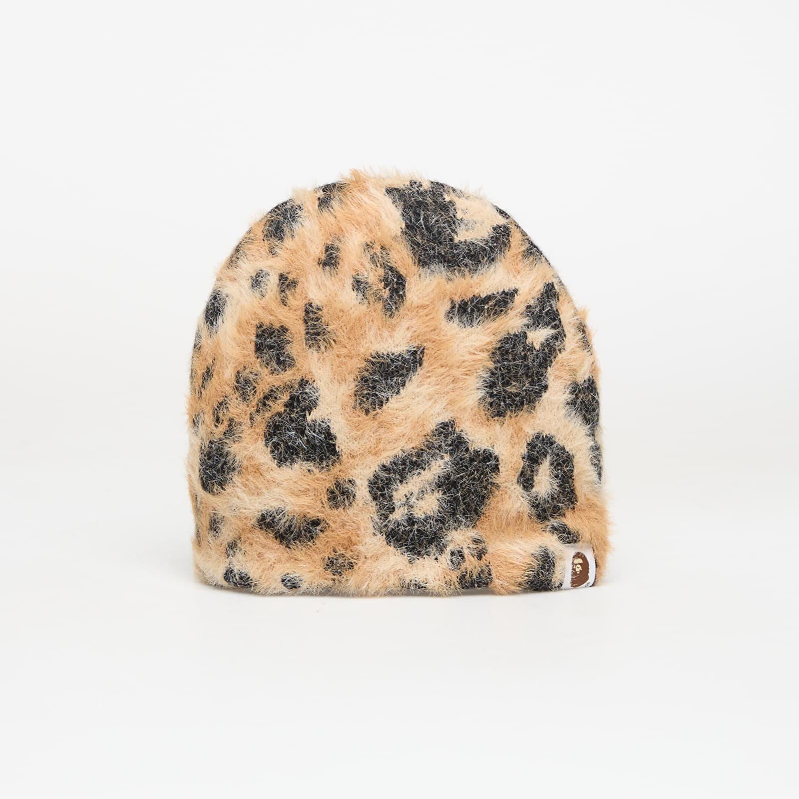 A Bathing Ape Wild Leopard Pattern Ape Face Knit Cap in Metallic