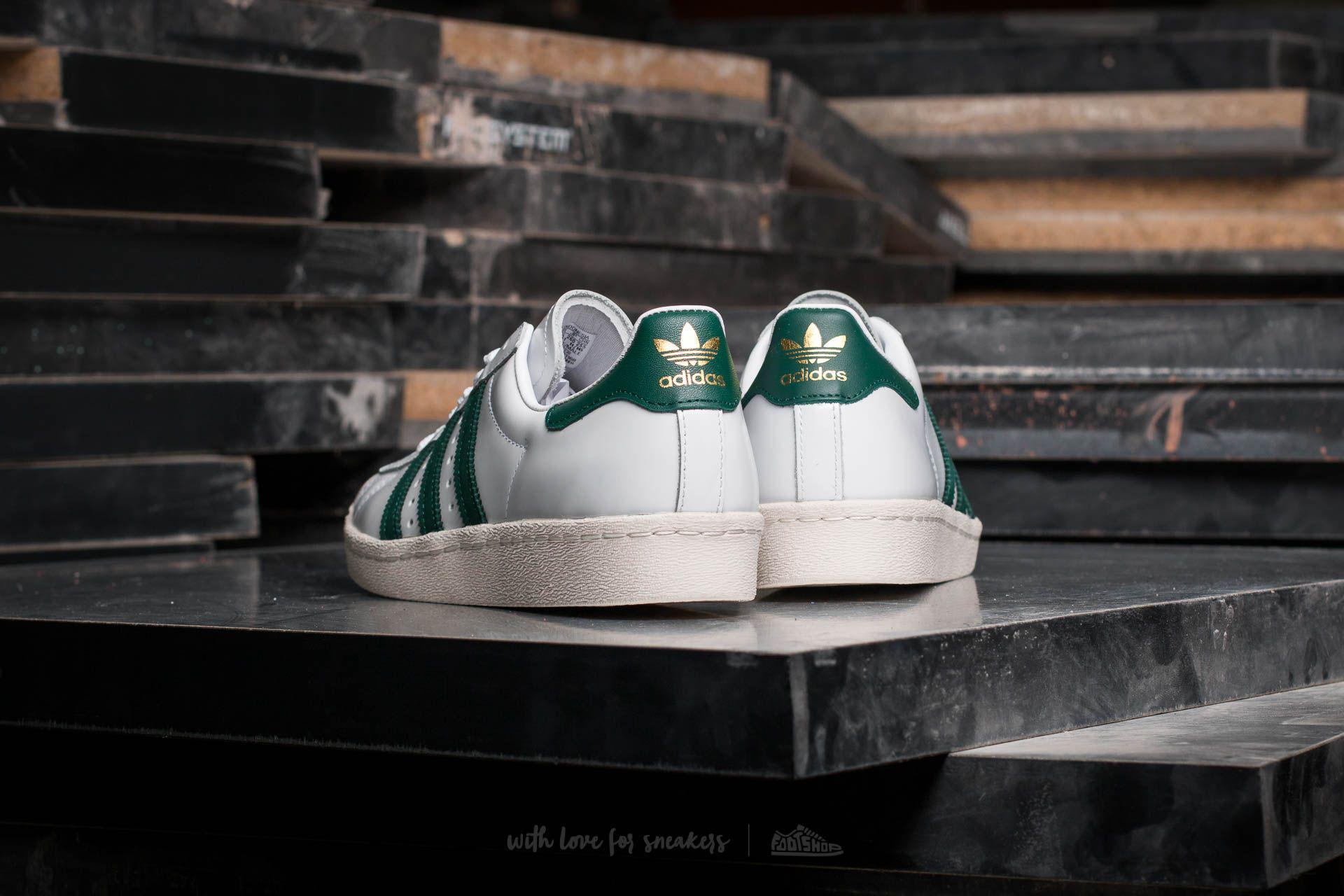 adidas originals white and green superstar