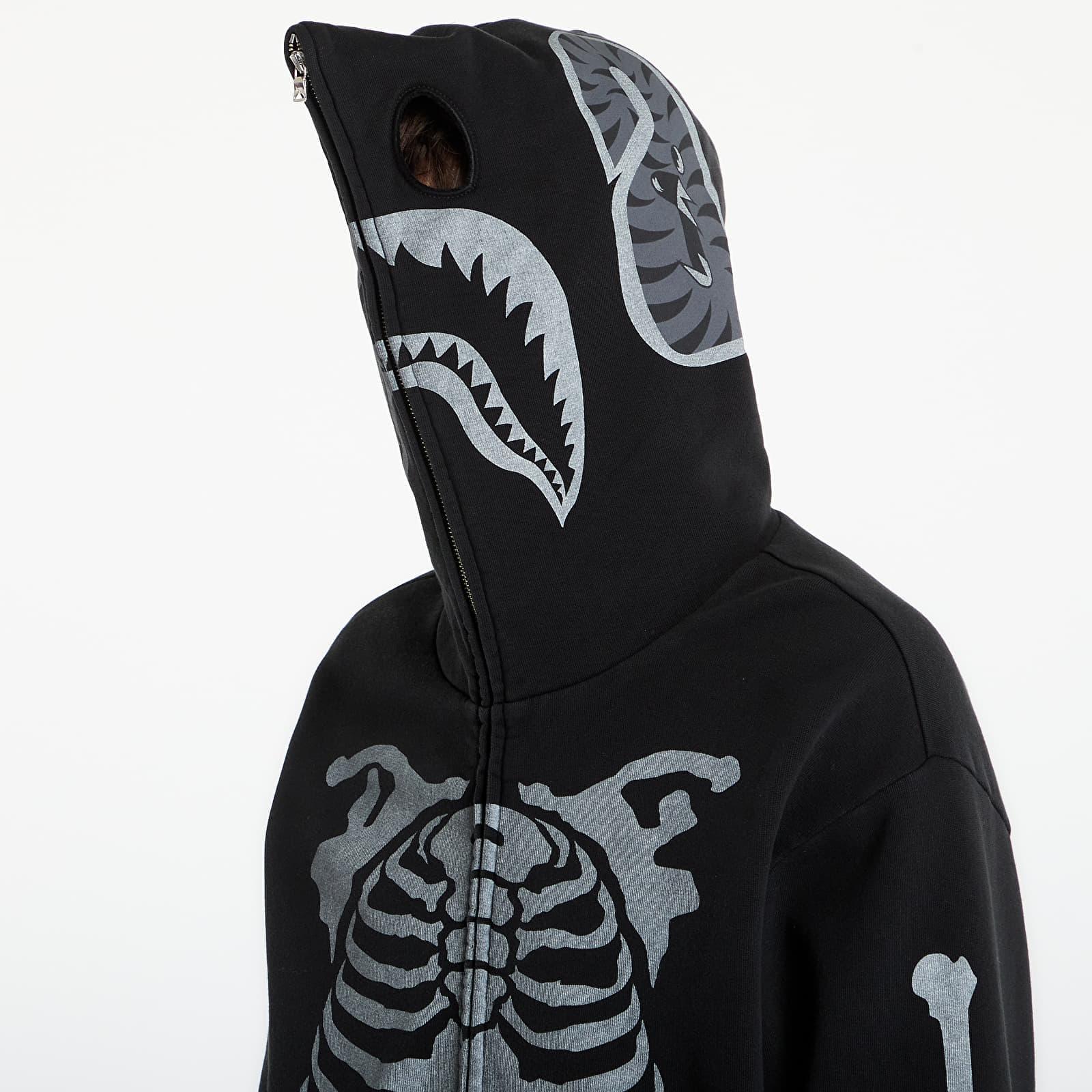 A Bathing Ape Sweatshirt Skeleton Shark Heavy Washed Cropped Fit 