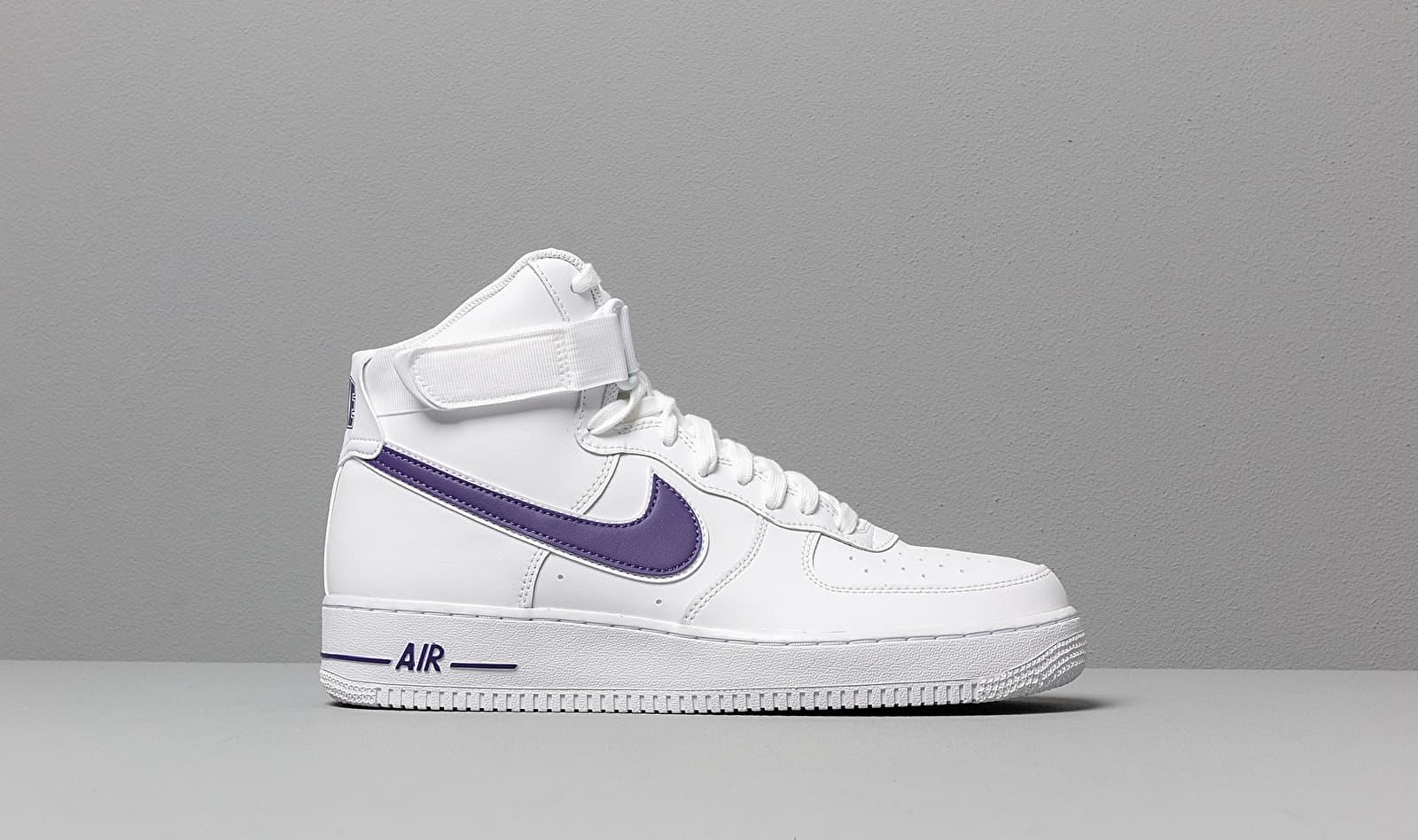 purple high top air forces