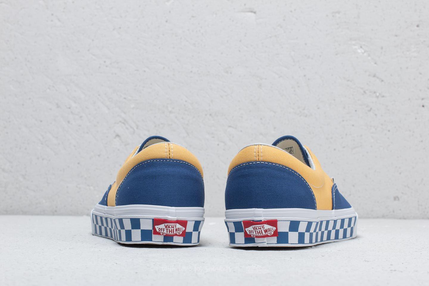 vans era bmx blue yellow & white checkerboard skate shoes