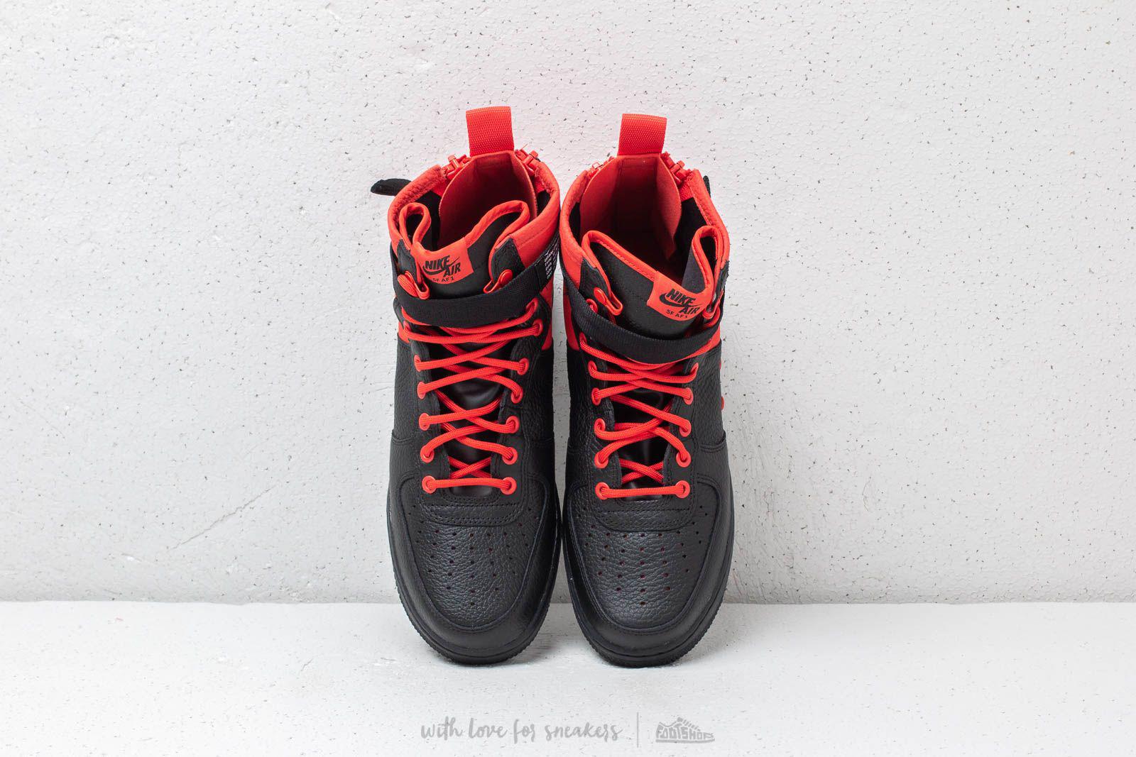 sf air force 1 mid habanero red black
