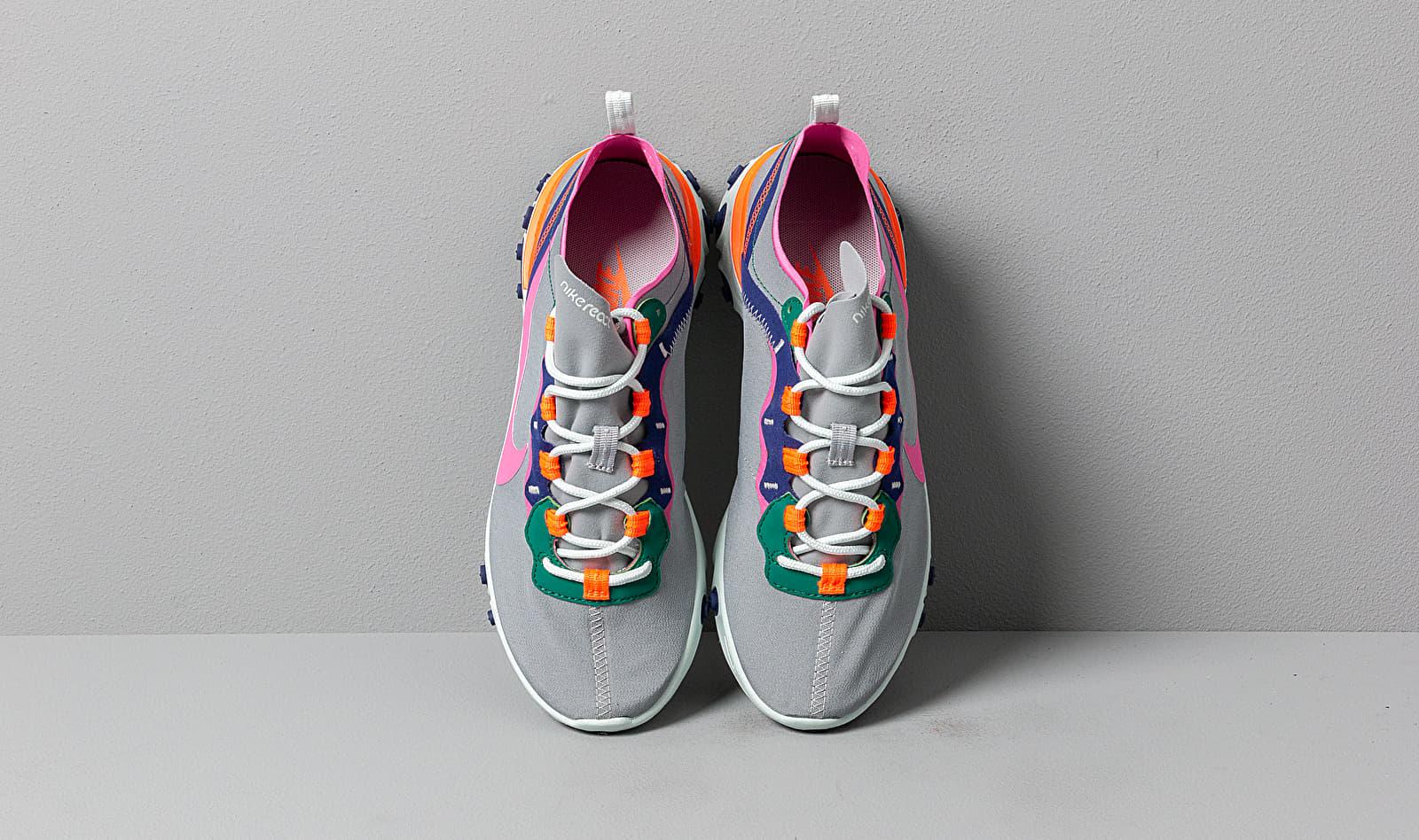 Nike W React Element 55 Wolf Grey Laser Fuchsia Hyper Crimson In Gray Lyst