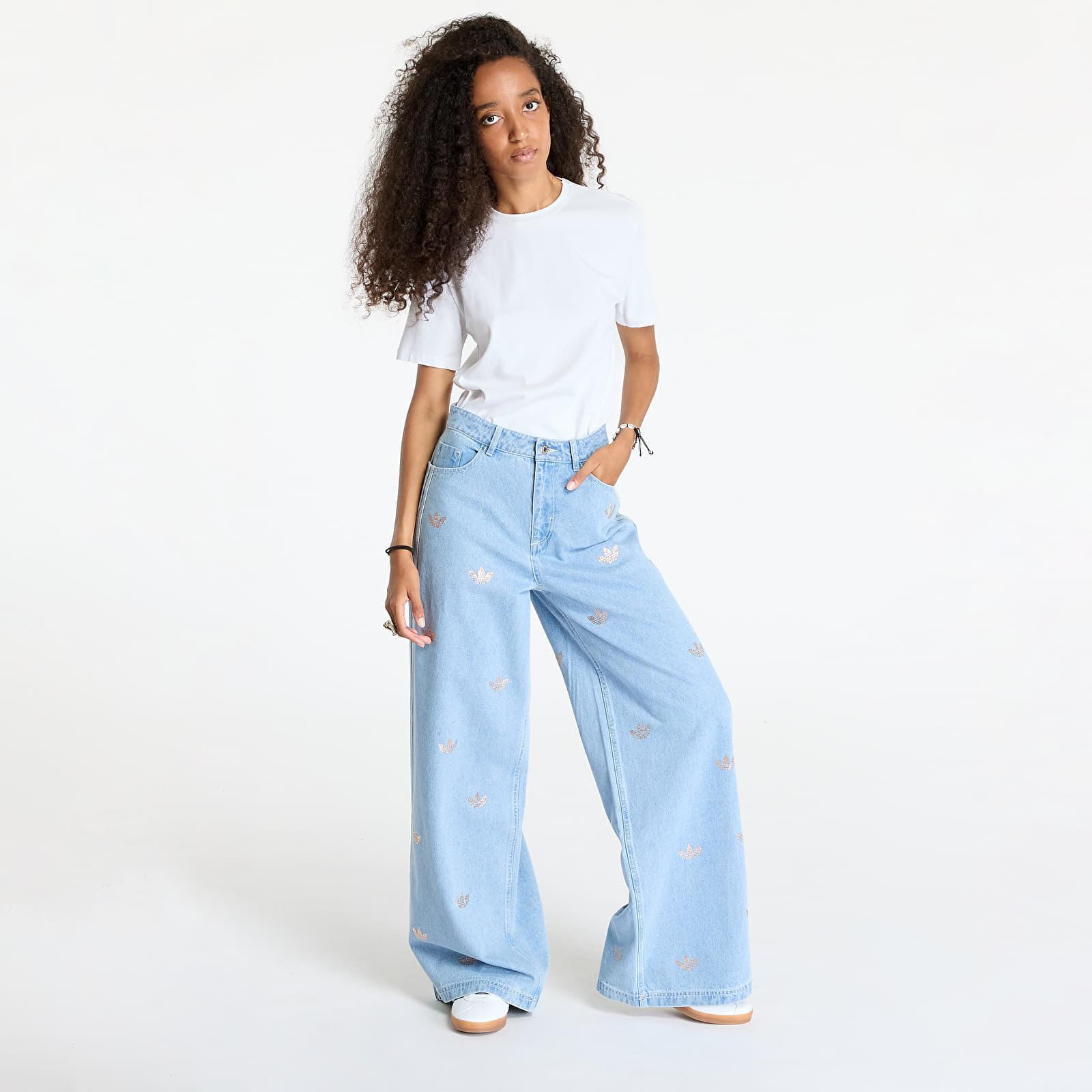 ADIDAS【送料込】DENIM LINESTONE PANTS Adidas Denim Rhinestone Pants - POIZON