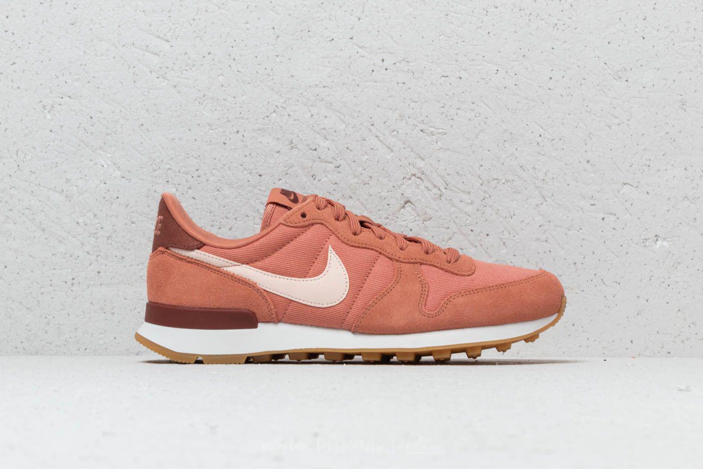 nike blush internationalist suede trainers