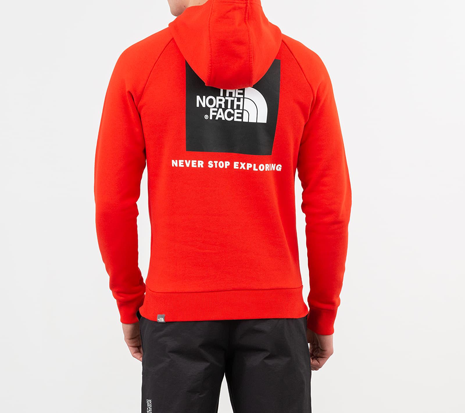 The North Face Raglan Red Box Hoodie Fiery Red For Men Lyst