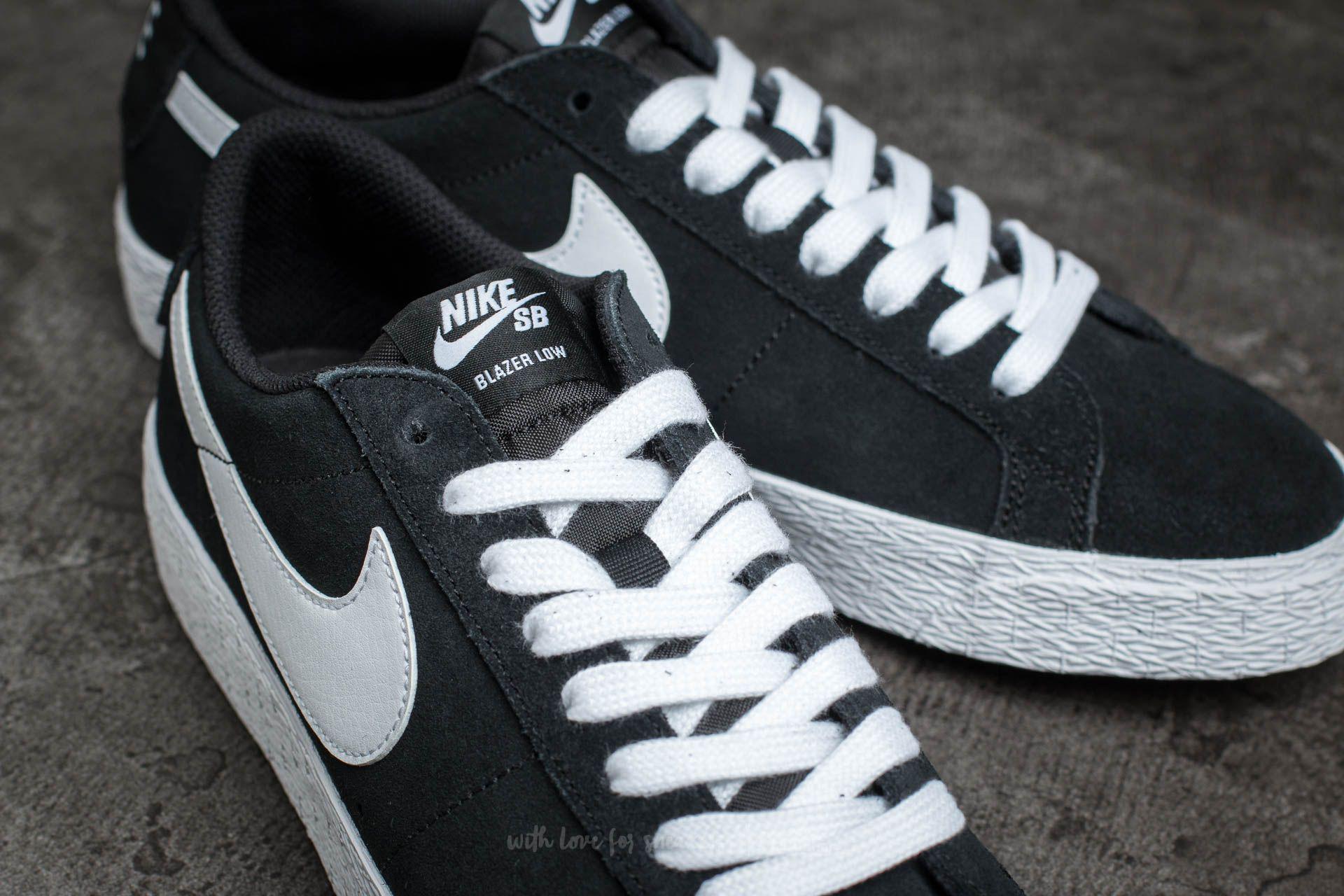 nike sb blazer zoom low black white