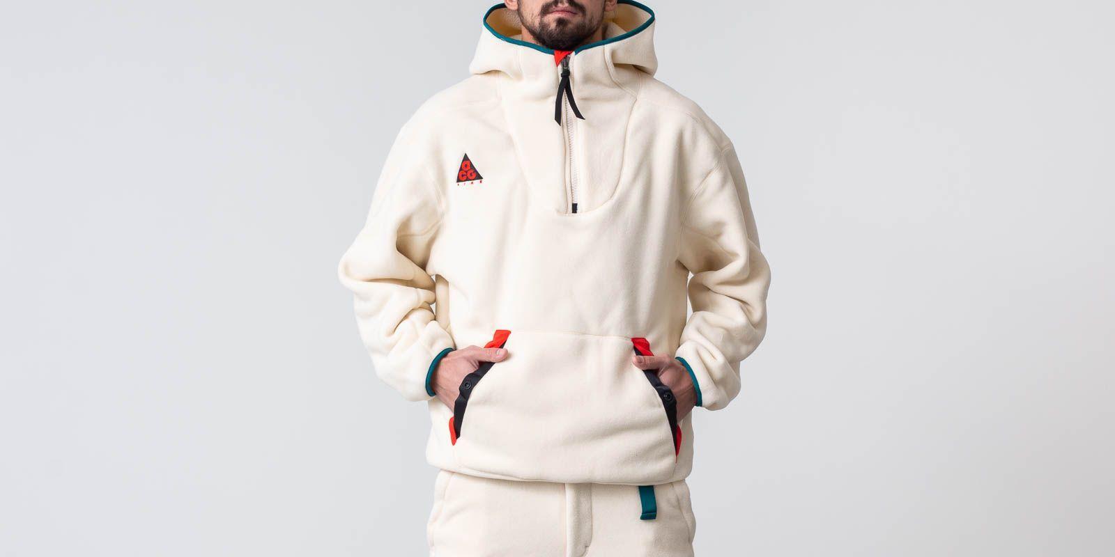 Nike Acg Sherpa Fleece Hoodie Light Cream in White for Men | Lyst