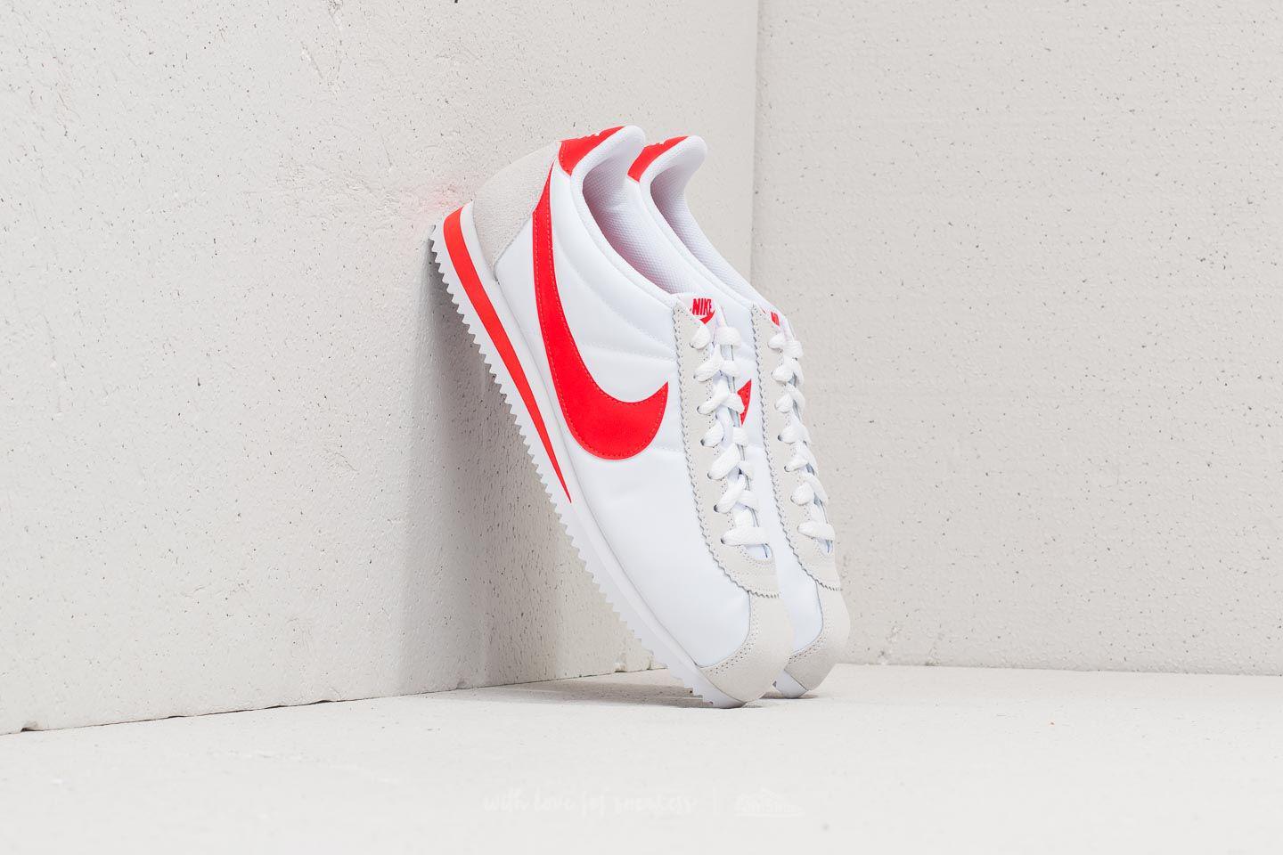 Nike Synthetic Classic Cortez Nylon White/ Habanero Red for Men | Lyst