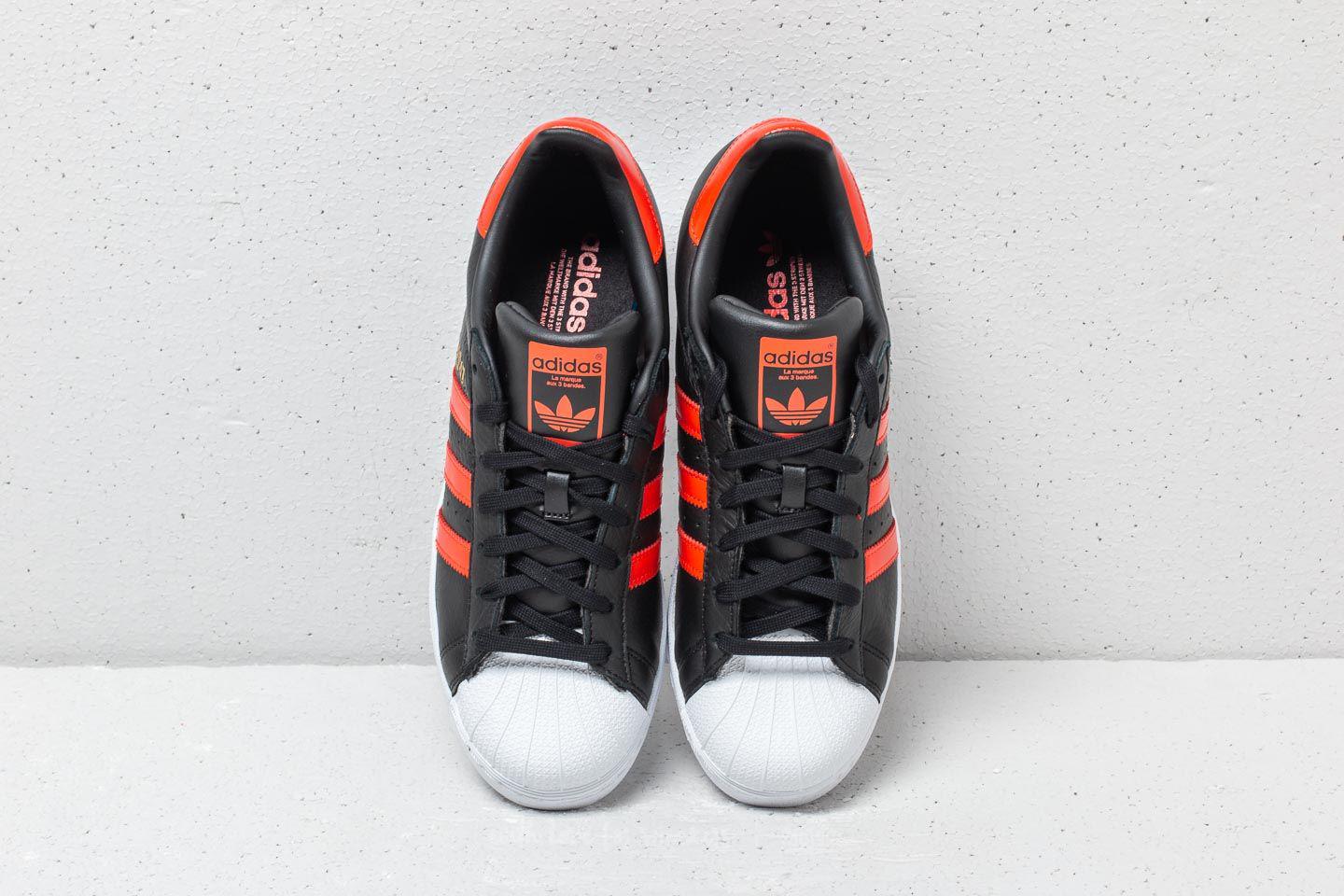 Adidas superstar core black bold orange sale