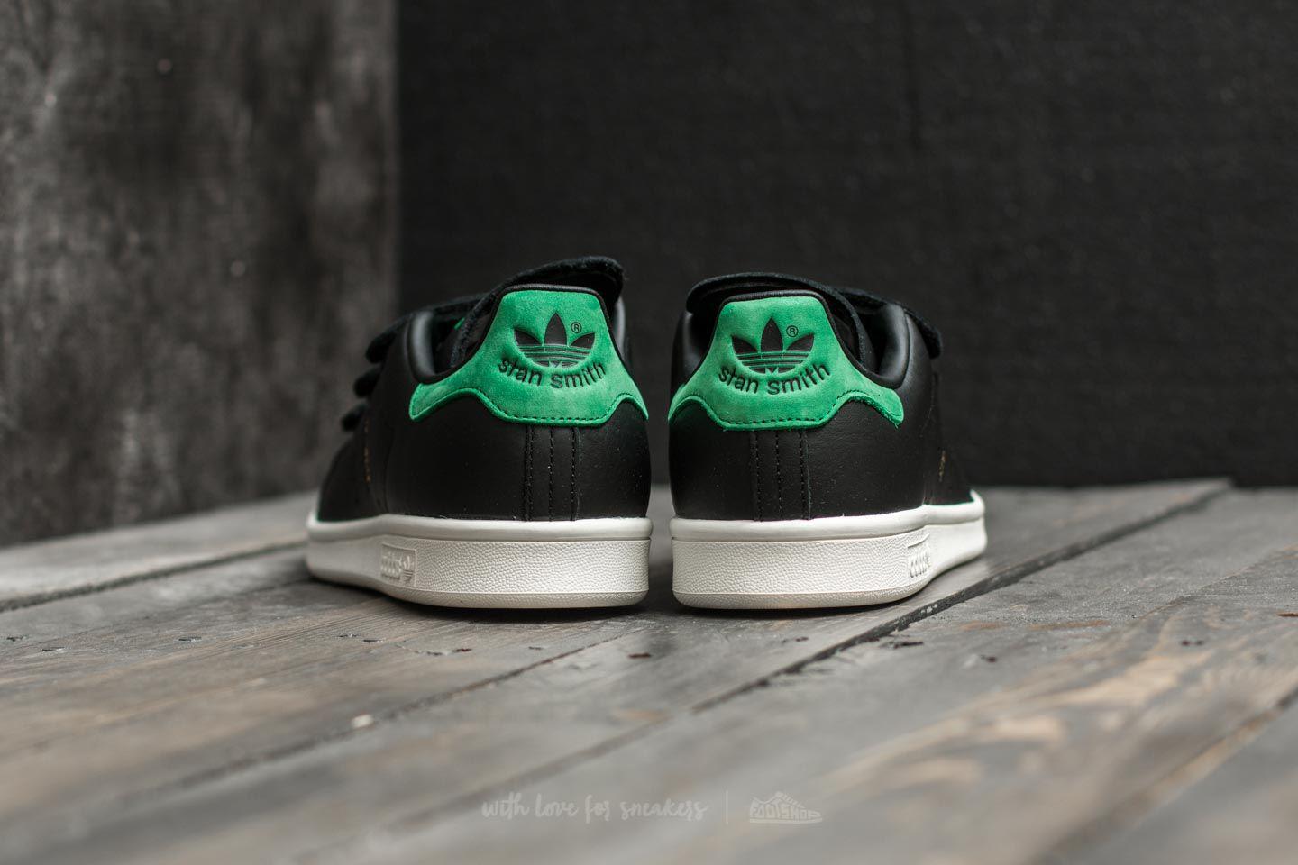 adidas Originals Leather Adidas Stan Smith Cf Core Black/ Core Black/ Green  for Men | Lyst