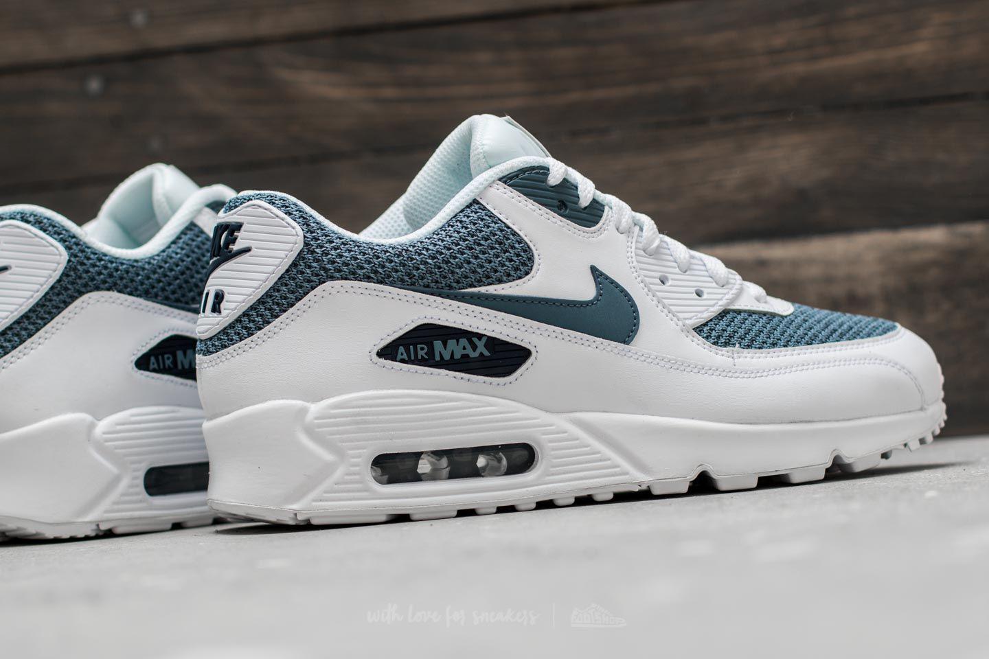 Nike Leather Air Max 90 Essential White/ Armory Blue-armory Blue for Men -  Lyst