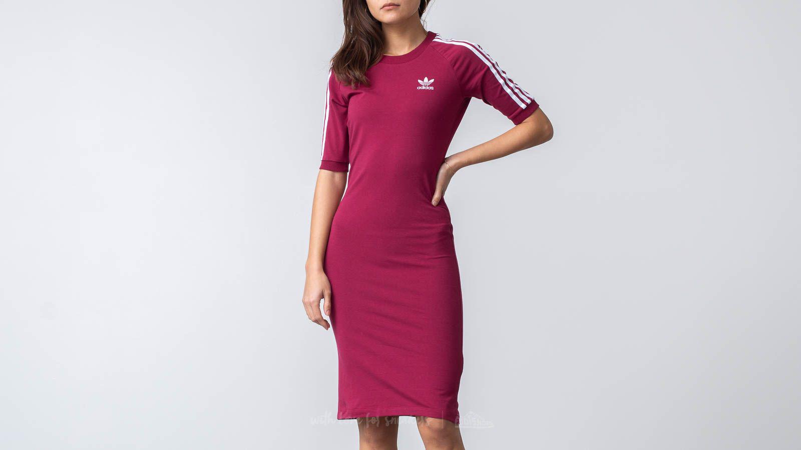 adidas 3 stripe dress pink
