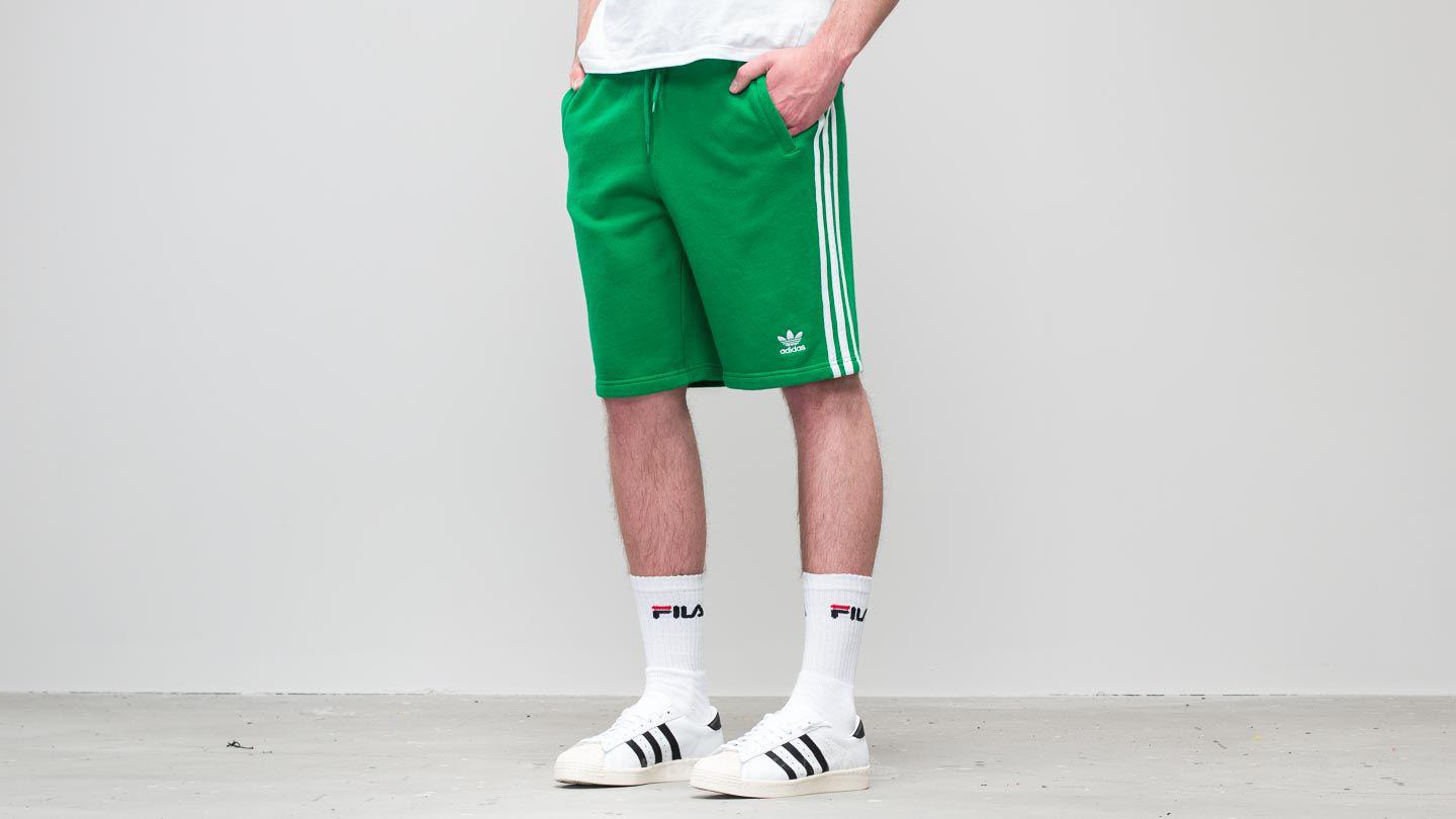 adidas Originals Cotton Adidas 3-stripes Shorts Green for Men - Lyst