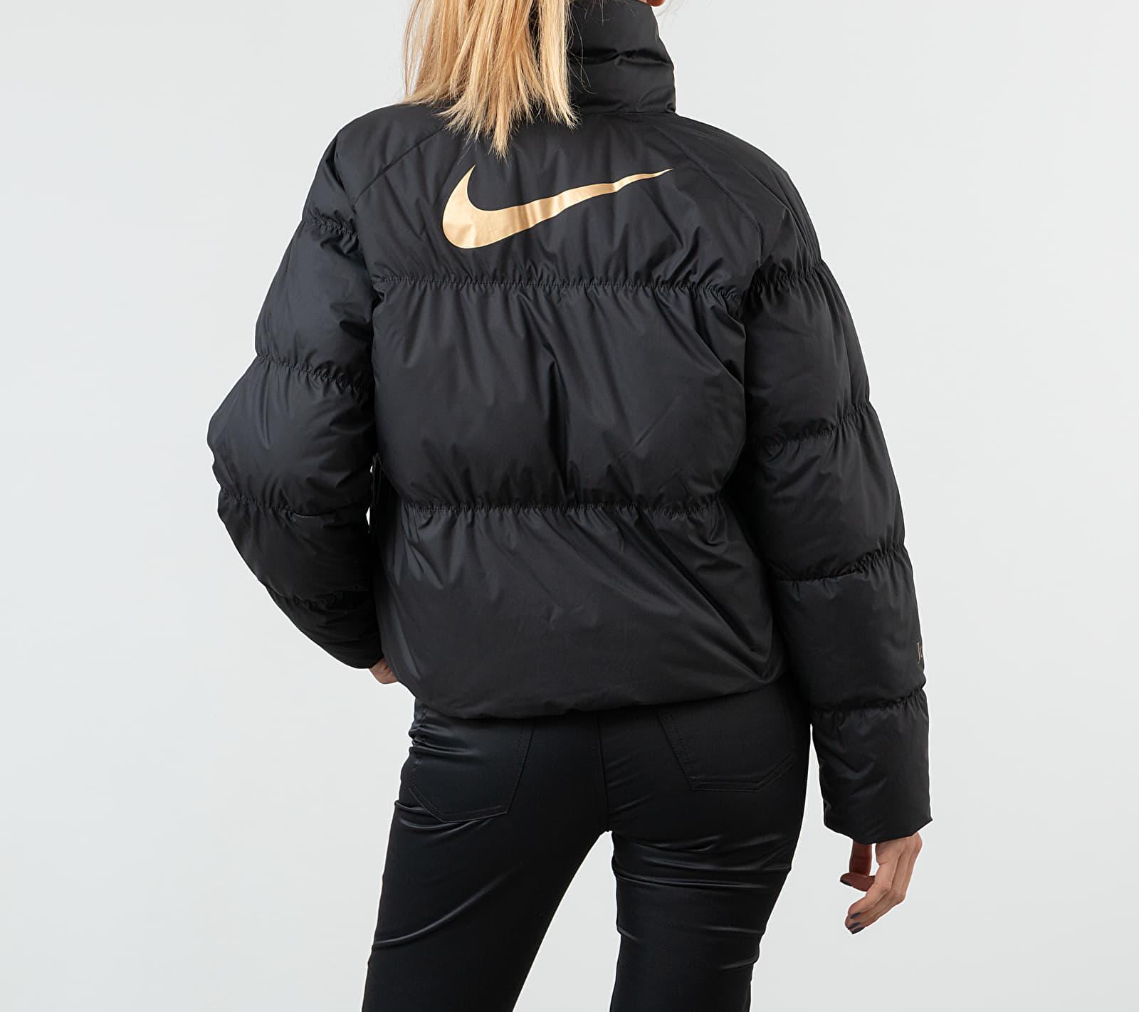 Nike Sportswear Down Fill Statement Shine Jacket Black/ Black/ Metallic Gold  | Lyst