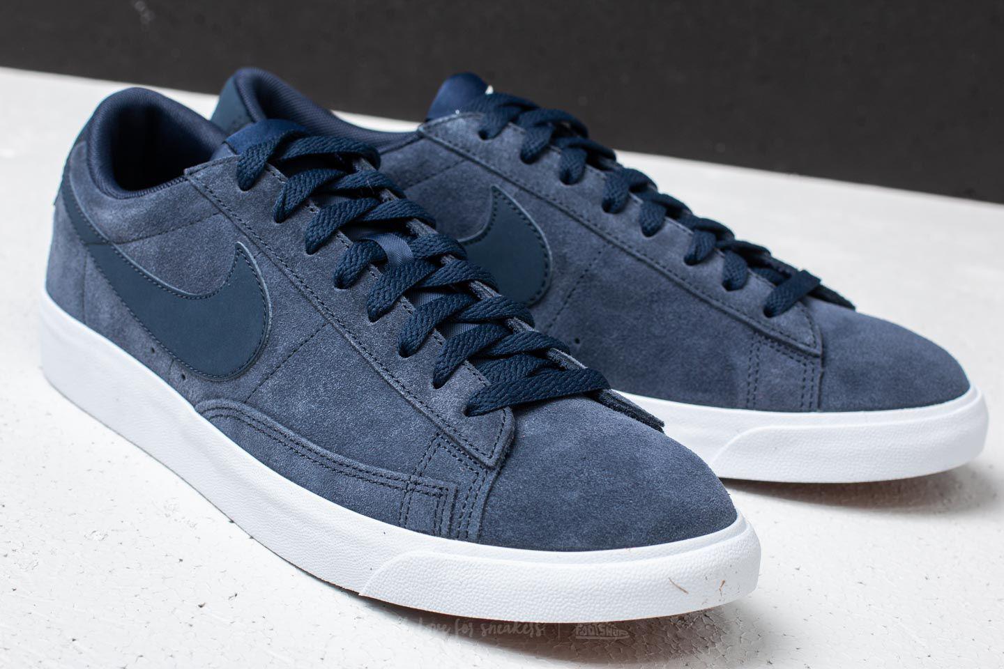 nike blazer low blue suede