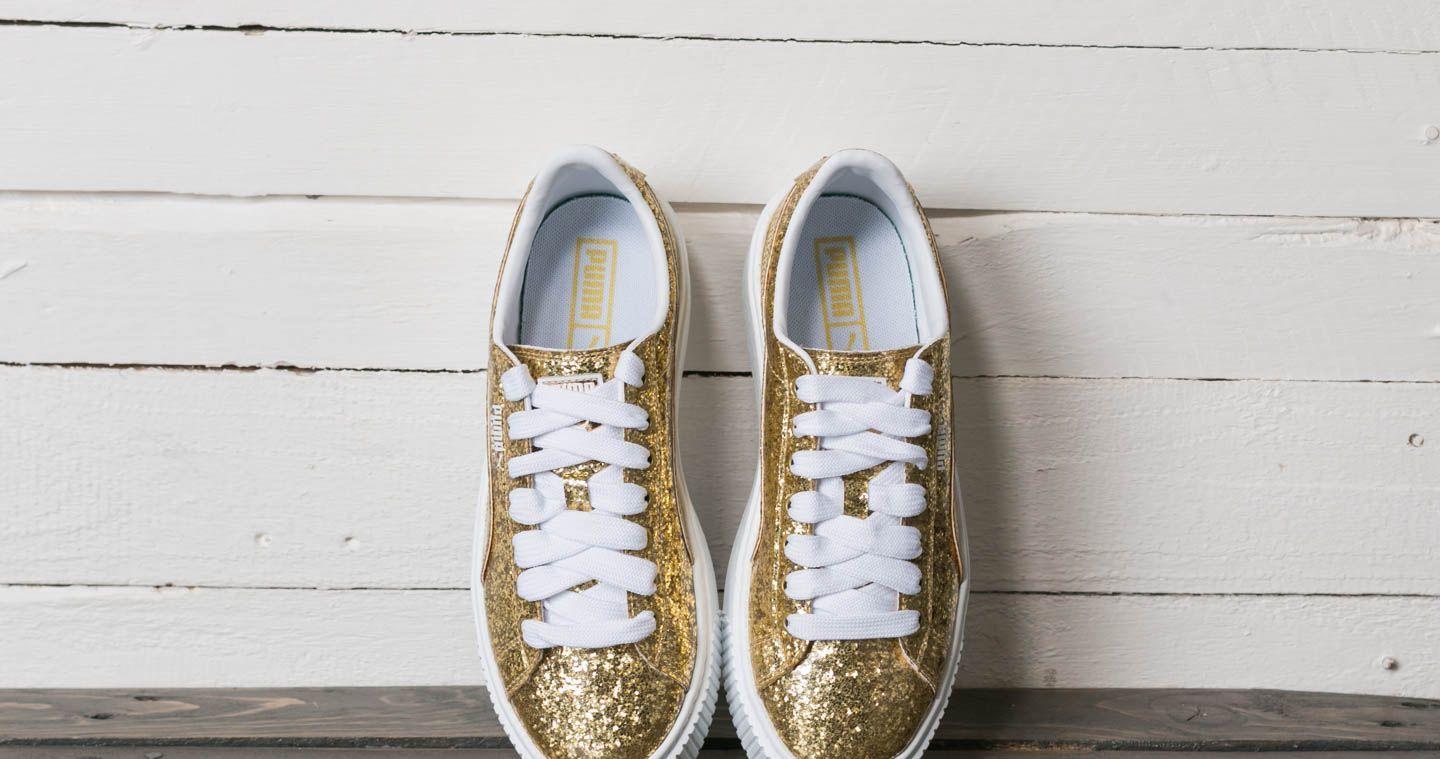 puma basket gold glitter