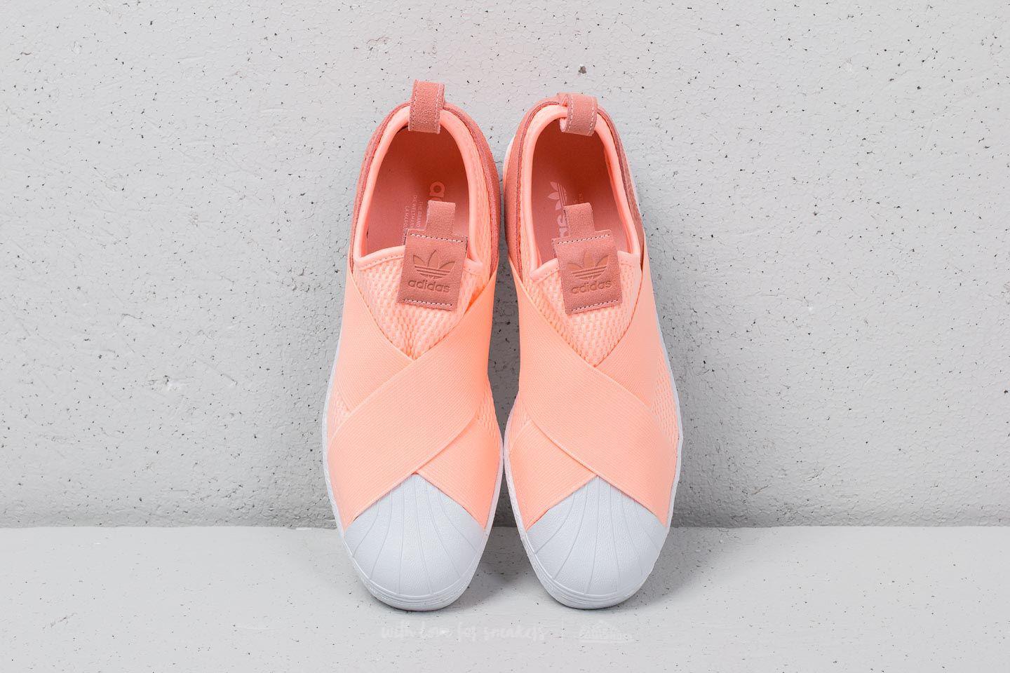 adidas original superstar slip on orange