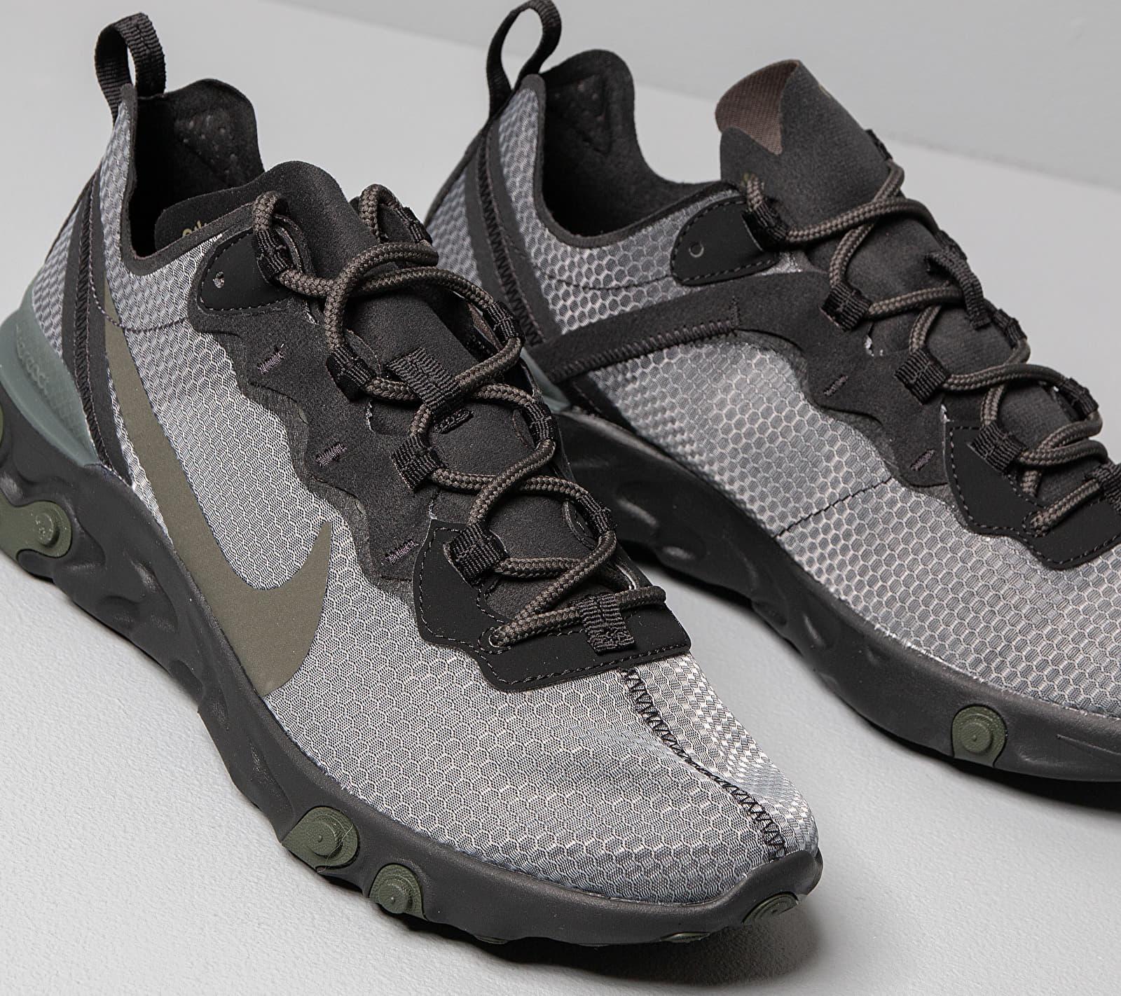 react element 55 olive grey black  and  white