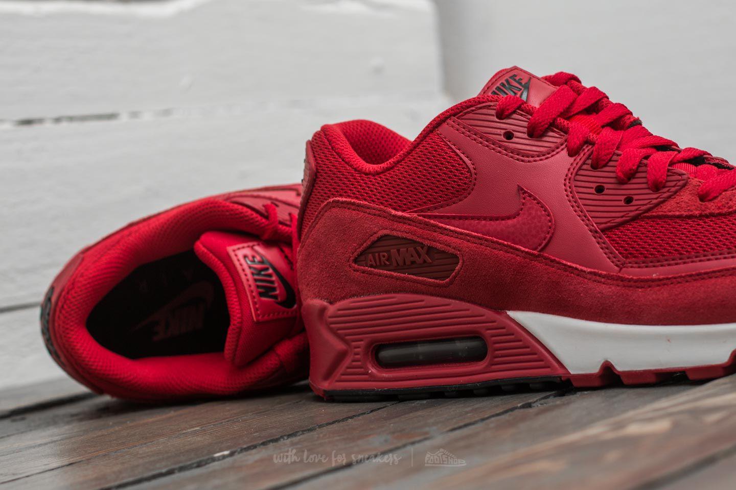 Nike Leather Air Max 90 Essential Gym Red/ Gym Red-black-white for Men ...