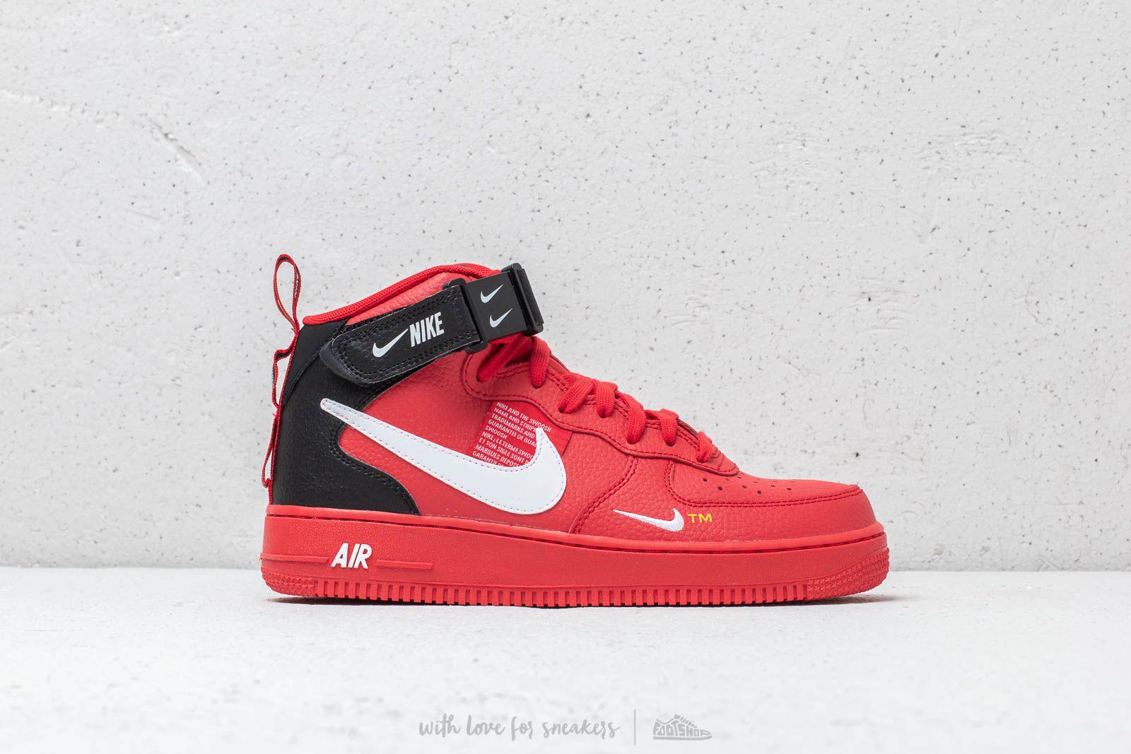 nike air force 1 mid red and black